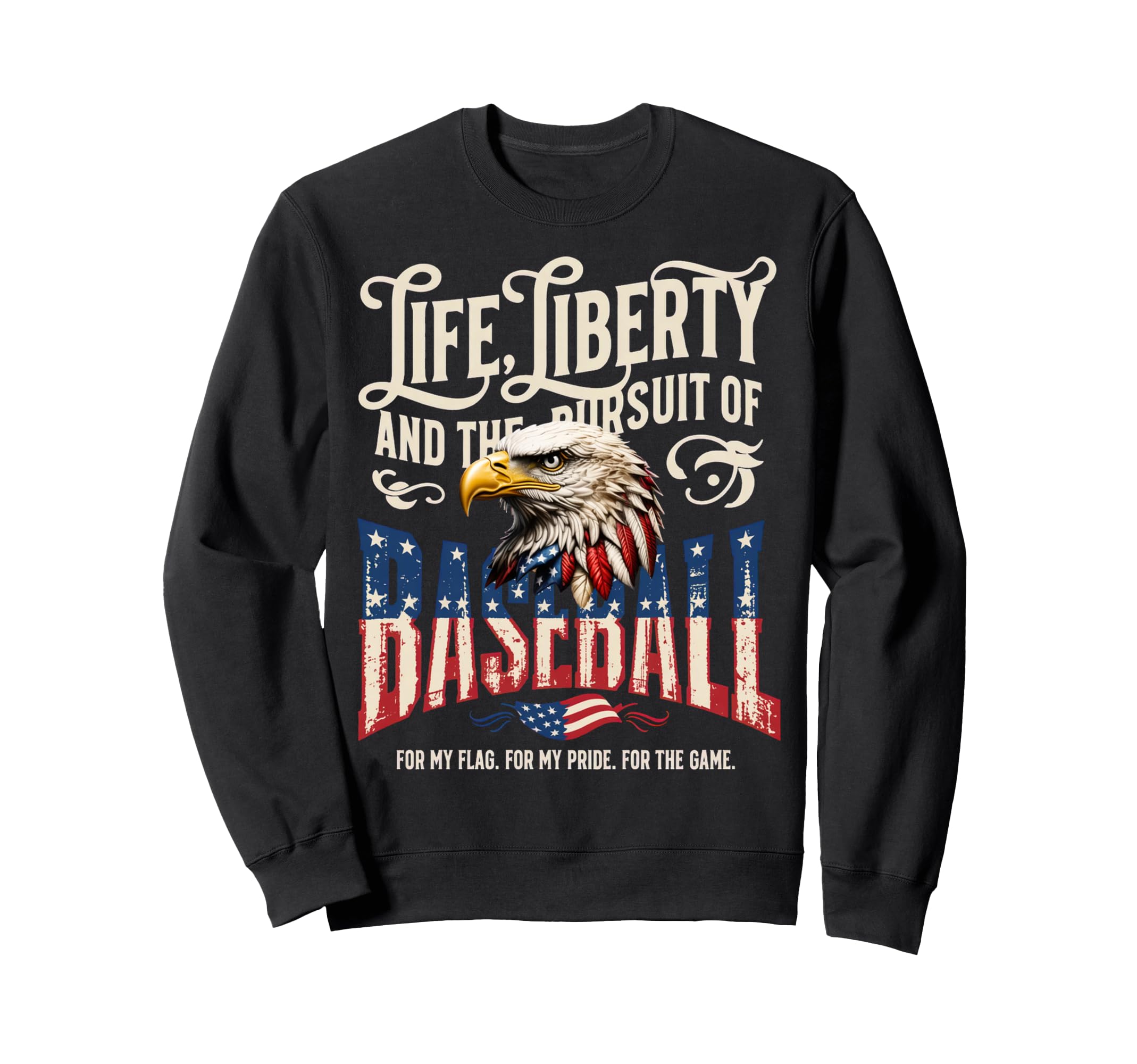American Baseball Flag Proud Sweatshirt - Custom Art Print Men Women - T-Shirt, Sweatshirt, Hoodie