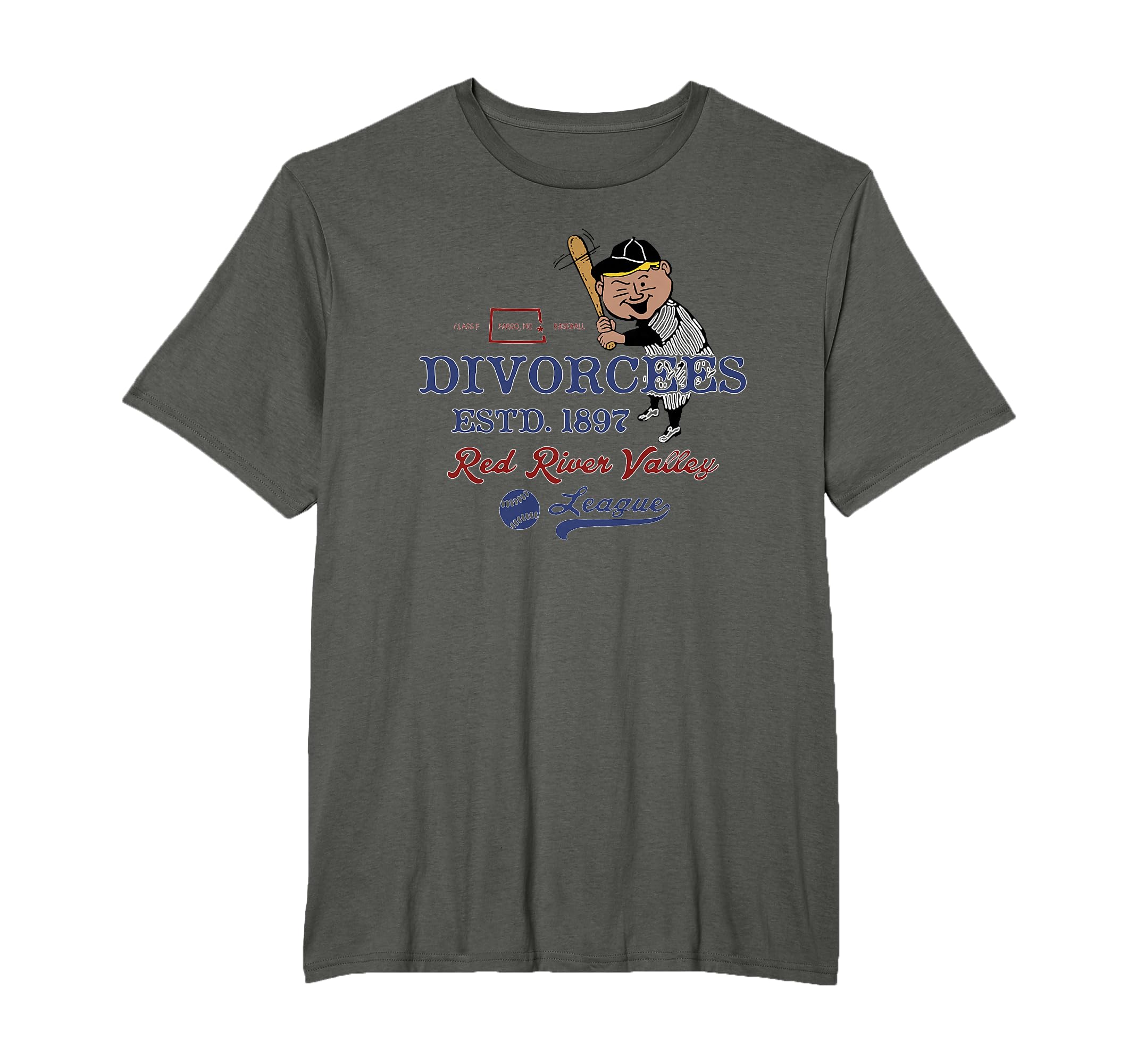Fargo Divorcees Baseball Defunct Team T-Shirt - Novelty Apparel for Adults - T-Shirt, Sweatshirt, Hoodie