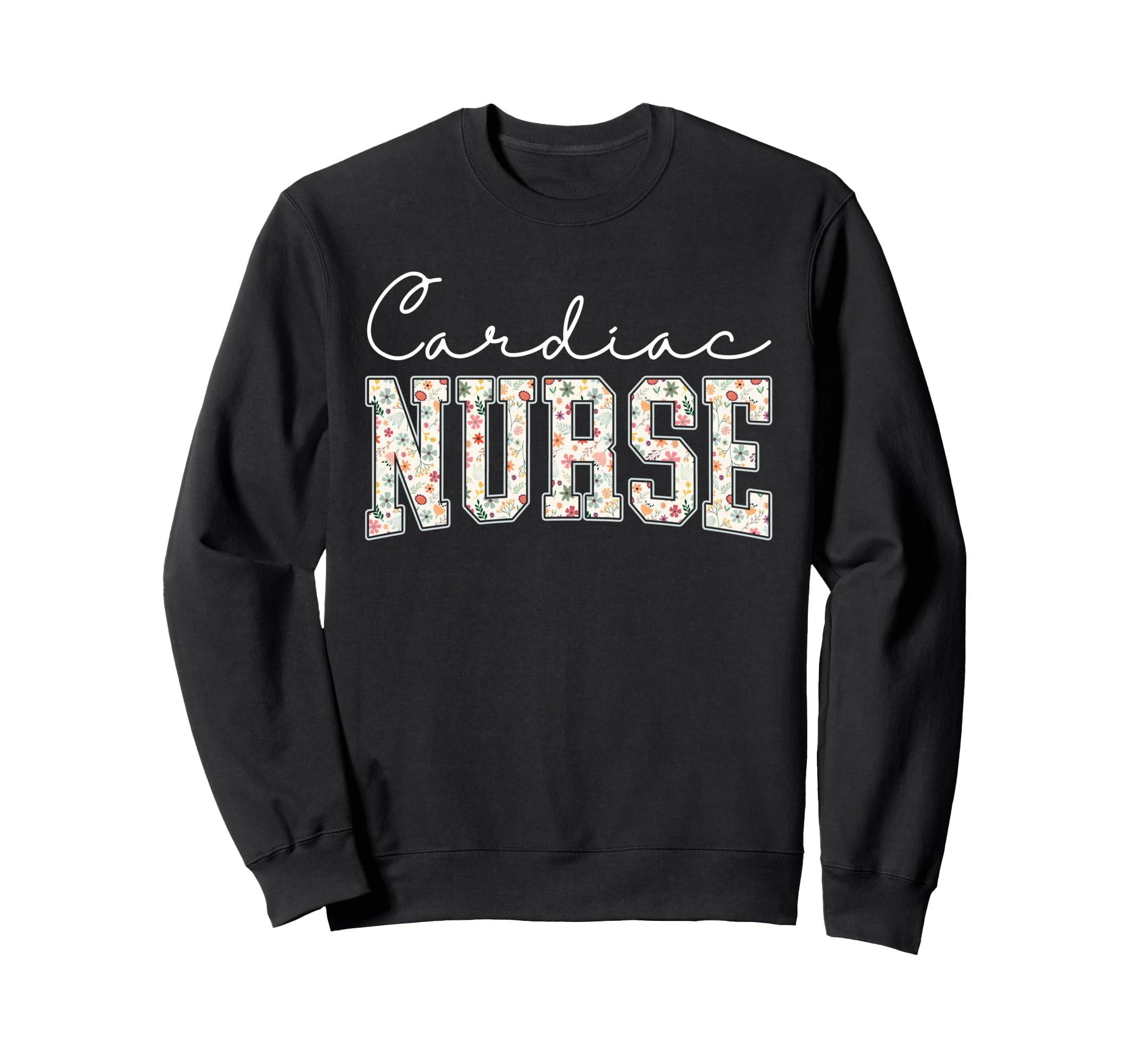 Boho Floral Cardiac Nurse Cardiology Sweatshirt - Trendy Graphic Men Women - T-Shirt, Sweatshirt, Hoodie