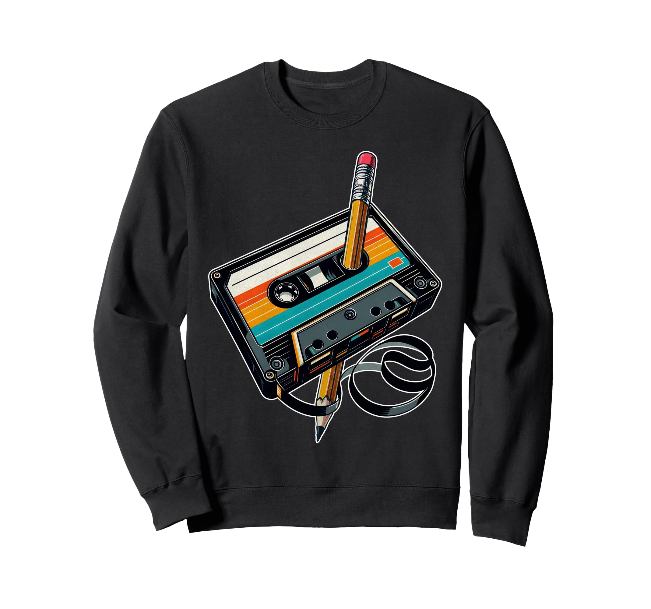 Pencil Rewind Cassette Tape Sweatshirt - Aesthetic Graphic for Adults - T-Shirt, Sweatshirt, Hoodie