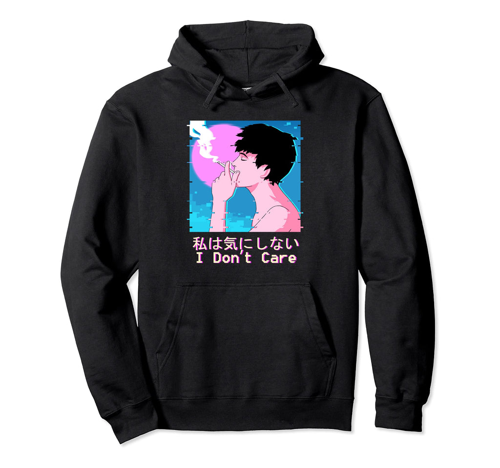 Sad Glitch Japanese Aesthetic Hoodie - Minimalist Print for Adults - T-Shirt, Sweatshirt, Hoodie
