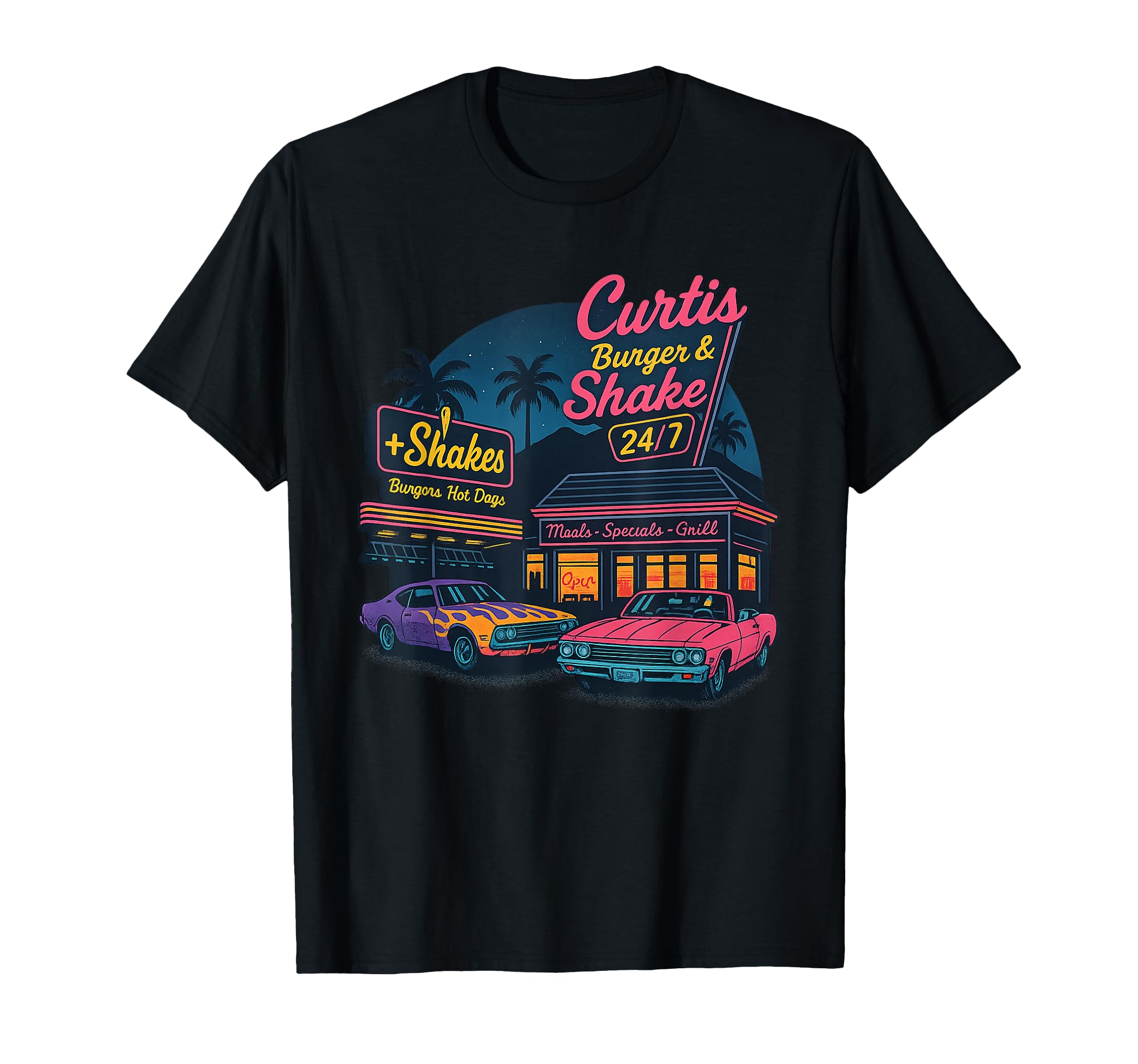 Curtis Burger And Shake Diner Night T-Shirt - Casual Everyday Wear Unisex - T-Shirt, Sweatshirt, Hoodie