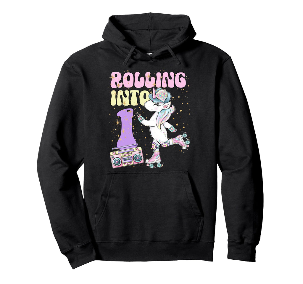 1St Birthday Roller Skate Party Unicorn 90S Hoodie - Trendy Graphic Unisex - T-Shirt, Sweatshirt, Hoodie