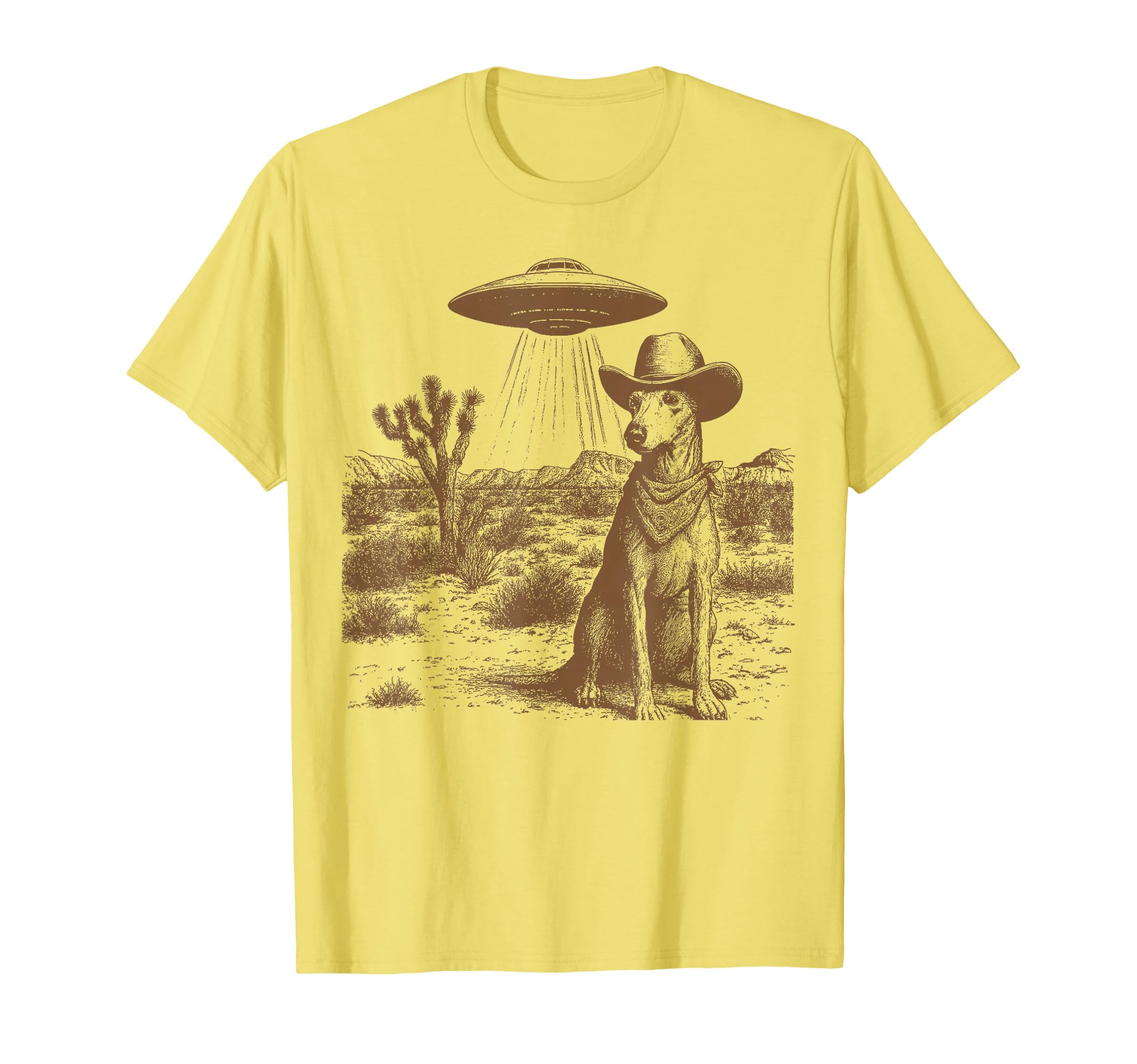 Ufo Cowboy Greyhound 90S Western T-Shirt - Custom Art Print for Adults - T-Shirt, Sweatshirt, Hoodie