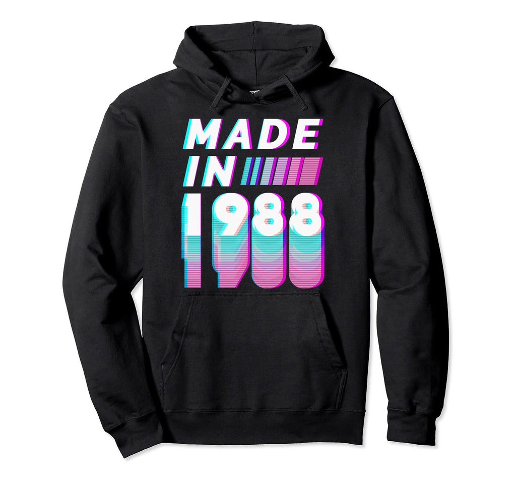 Made 1988 Vaporwave Aesthetic 33Rd Birthday Hoodie - Novelty Apparel Unisex - T-Shirt, Sweatshirt, Hoodie