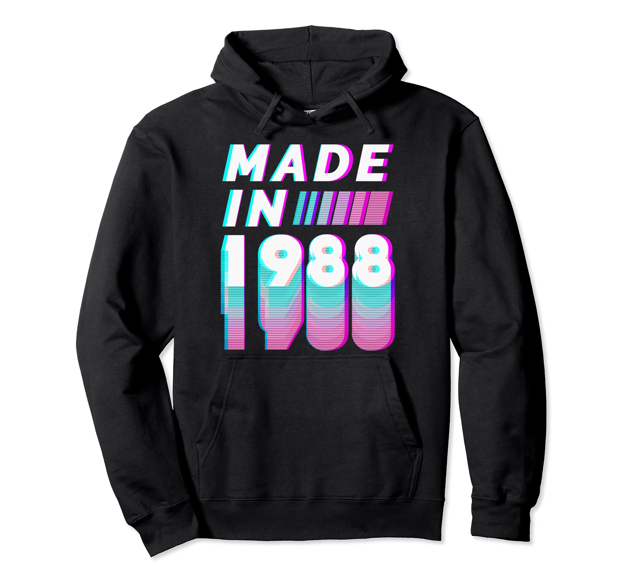 Made 1988 Vaporwave Aesthetic 33Rd Birthday Hoodie - Novelty Apparel Unisex - T-Shirt, Sweatshirt, Hoodie