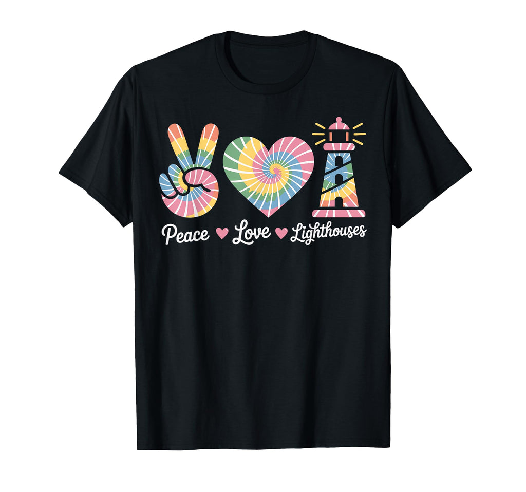 Peace Love Lighthouses Funny Lighthouse T-Shirt - Trendy Graphic for Adults - T-Shirt, Sweatshirt, Hoodie