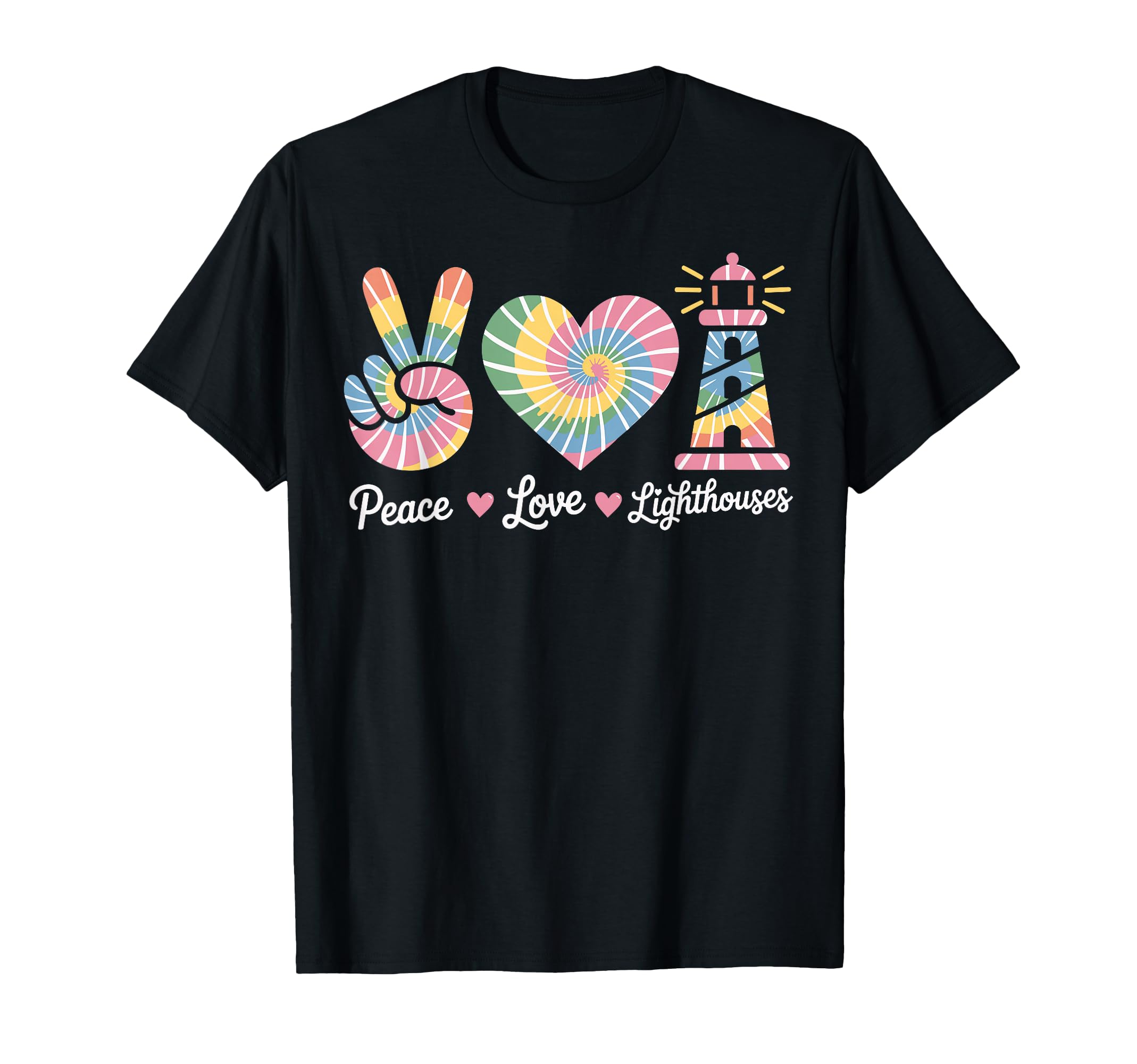 Peace Love Lighthouses Funny Lighthouse T-Shirt - Trendy Graphic for Adults - T-Shirt, Sweatshirt, Hoodie