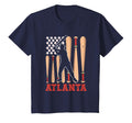 Atlanta American Flag Distressed Baseball T-Shirt - Trendy Graphic Unisex - T-Shirt, Sweatshirt, Hoodie