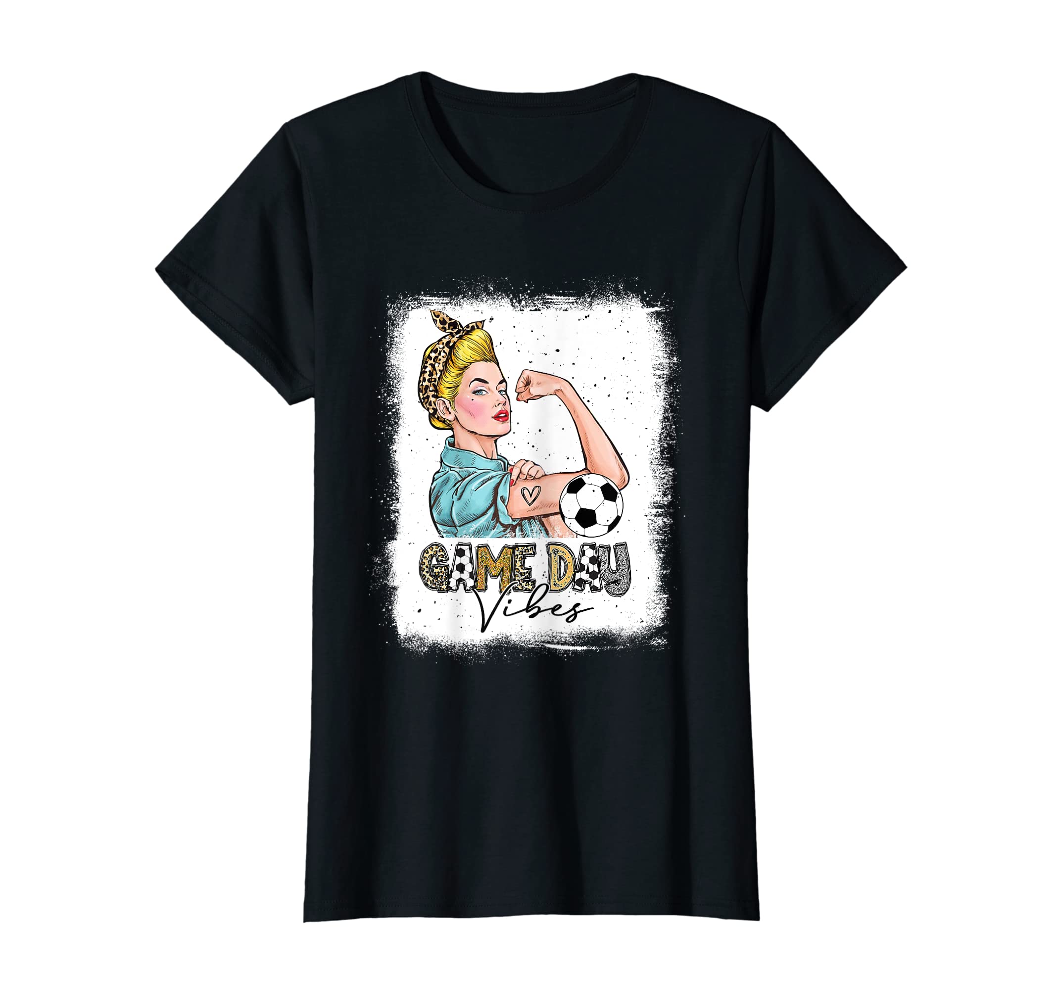 Womens Bleached Soccer Game Day Vibes T-Shirt - Graphic Print Men Women - T-Shirt, Sweatshirt, Hoodie
