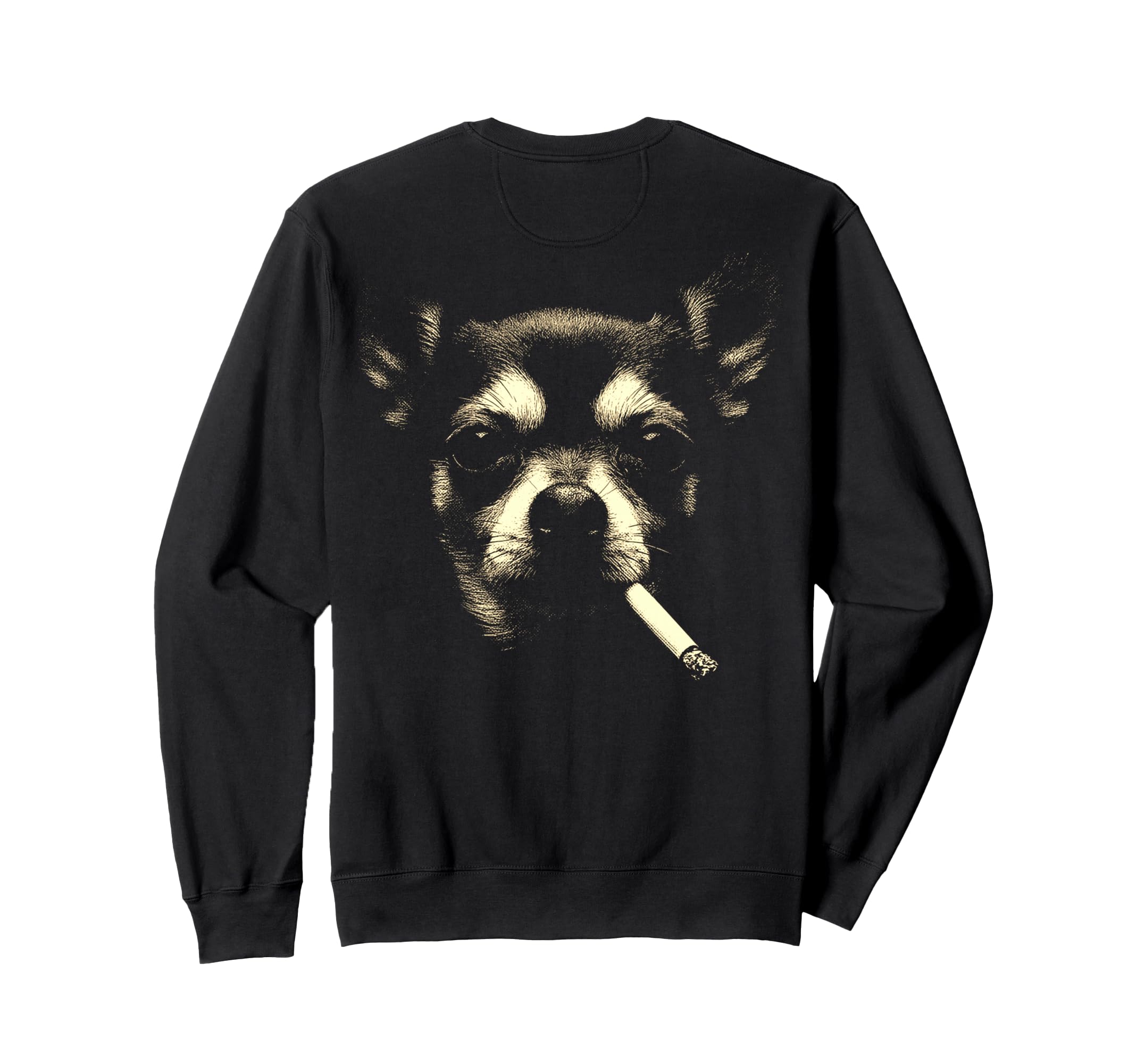 Chihuahua Smoking Cigarette Grunge Sweatshirt - Novelty Apparel for Adults - T-Shirt, Sweatshirt, Hoodie