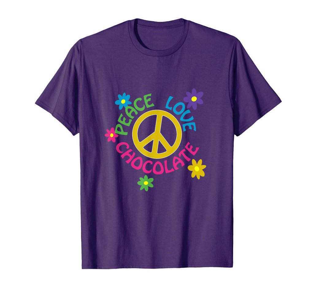Peace Love Chocolate T-Shirt - Novelty Apparel for Adults - T-Shirt, Sweatshirt, Hoodie