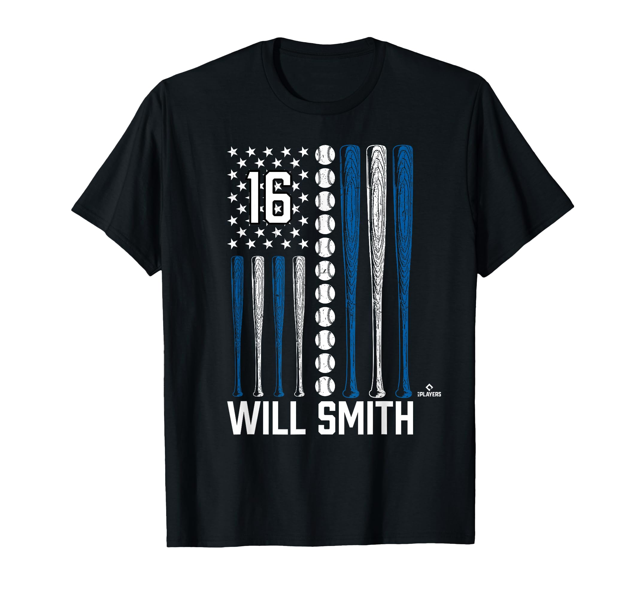 Baseball American Flag Will Smith Los T-Shirt - Novelty Apparel for Adults - T-Shirt, Sweatshirt, Hoodie