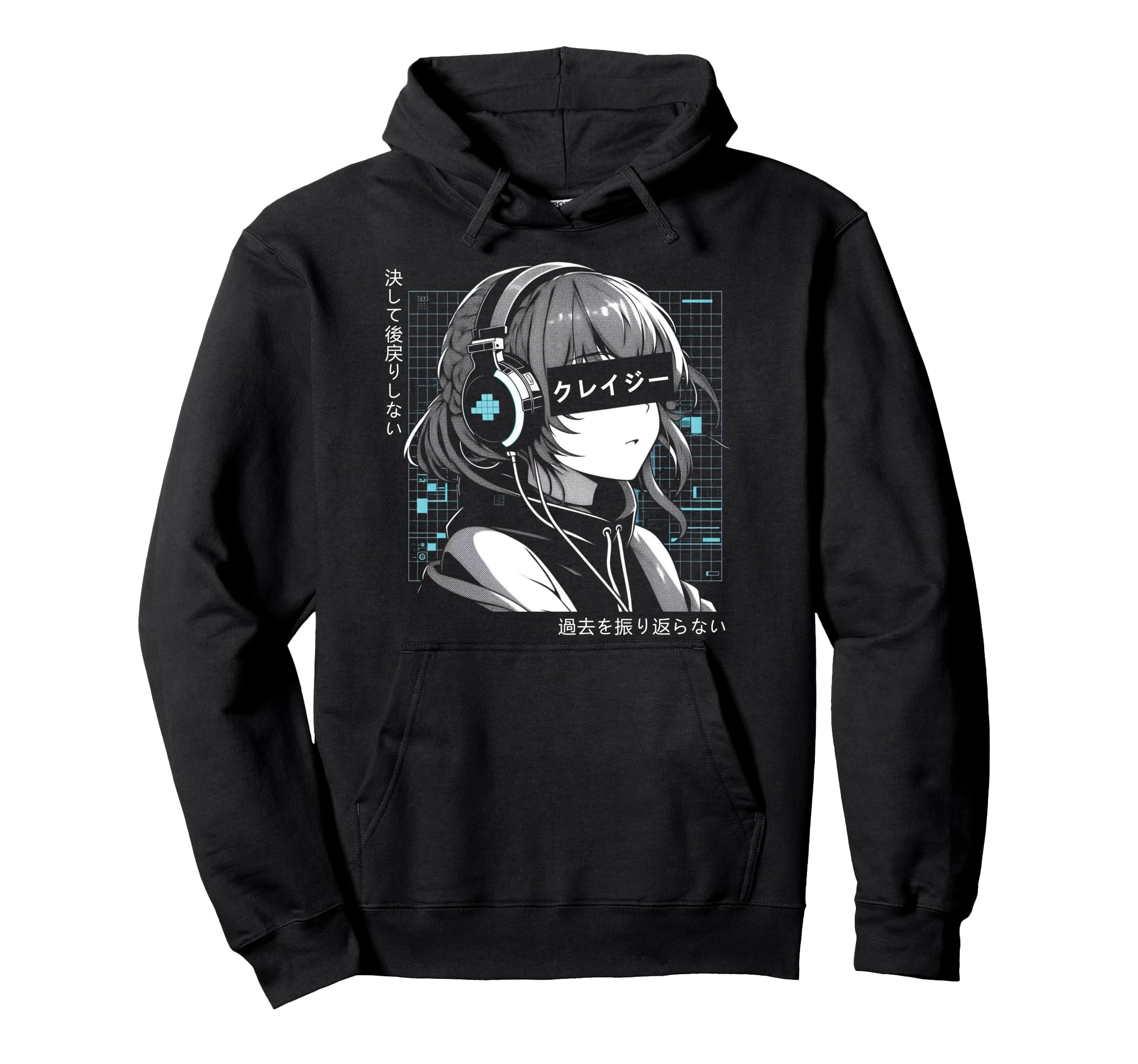 Anime Headphone Vaporwave Aesthetic Hoodie - Minimalist Print Unisex - T-Shirt, Sweatshirt, Hoodie