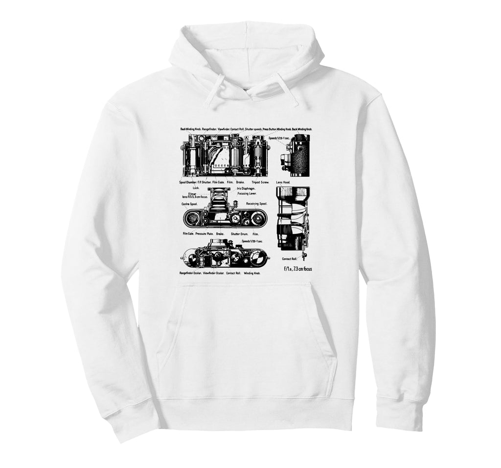 Low Aperture F1 9 Film Camera Diagram Hoodie - Streetwear Style Unisex - T-Shirt, Sweatshirt, Hoodie