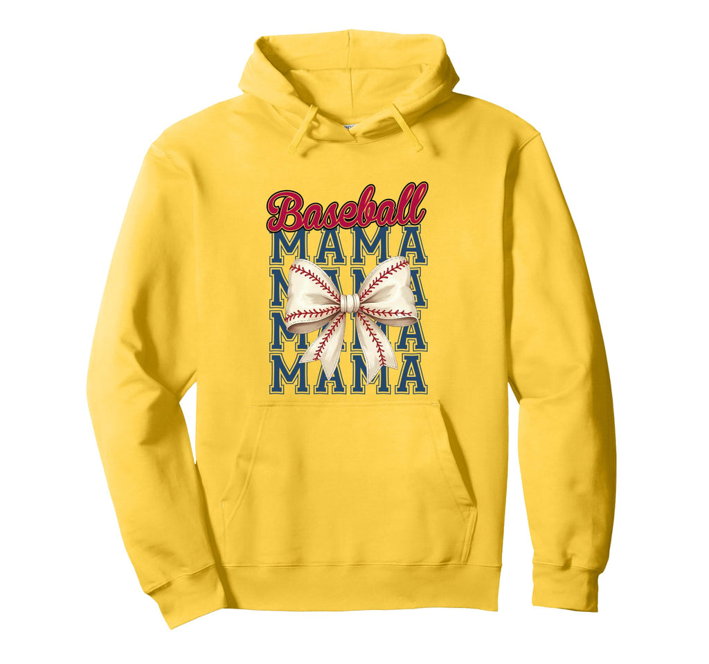 Baseball Mama Coquette Bow Mom Hoodie - Custom Art Print for Adults - T-Shirt, Sweatshirt, Hoodie