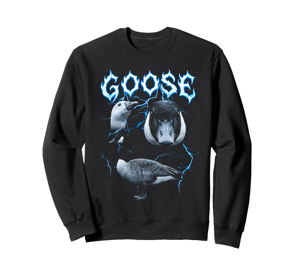 Goose 90S Silly Heavy Metal Goose Farm Sweatshirt - Trendy Graphic Unisex - T-Shirt, Sweatshirt, Hoodie