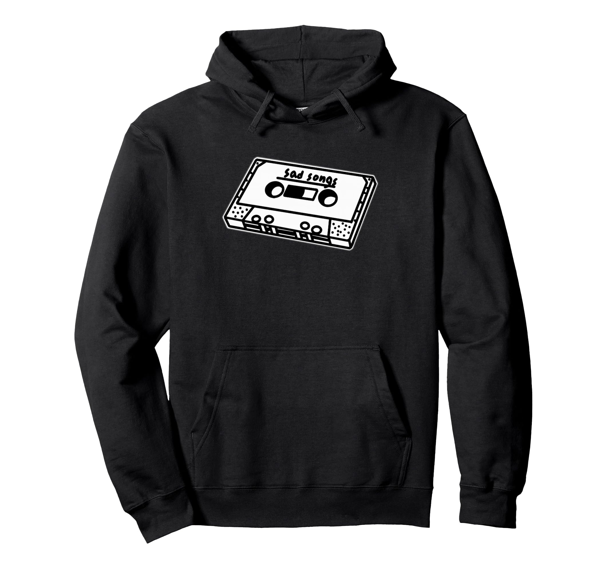 Sad Songs Cassette Tape Hoodie - Minimalist Print Unisex - T-Shirt, Sweatshirt, Hoodie