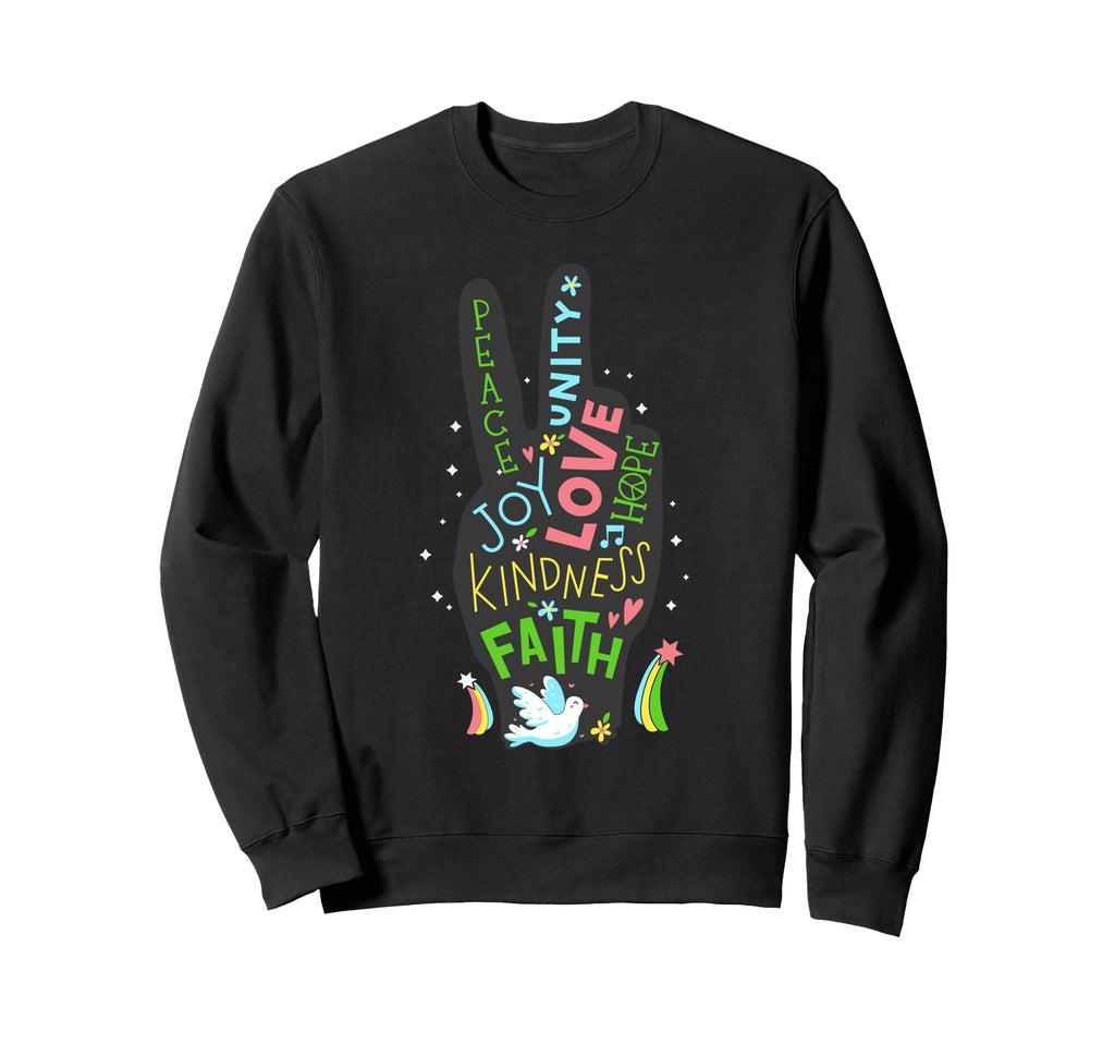 Peace Sign Hippie Symbol 60S 70S Sweatshirt - Minimalist Print Men Women - T-Shirt, Sweatshirt, Hoodie