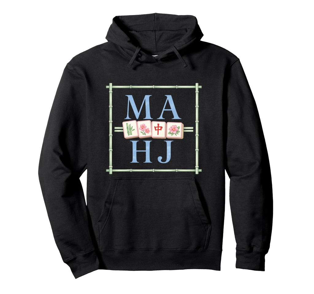 Mahj Mahjong Game Preppy Night Pastel Hoodie - Minimalist Print Unisex - T-Shirt, Sweatshirt, Hoodie