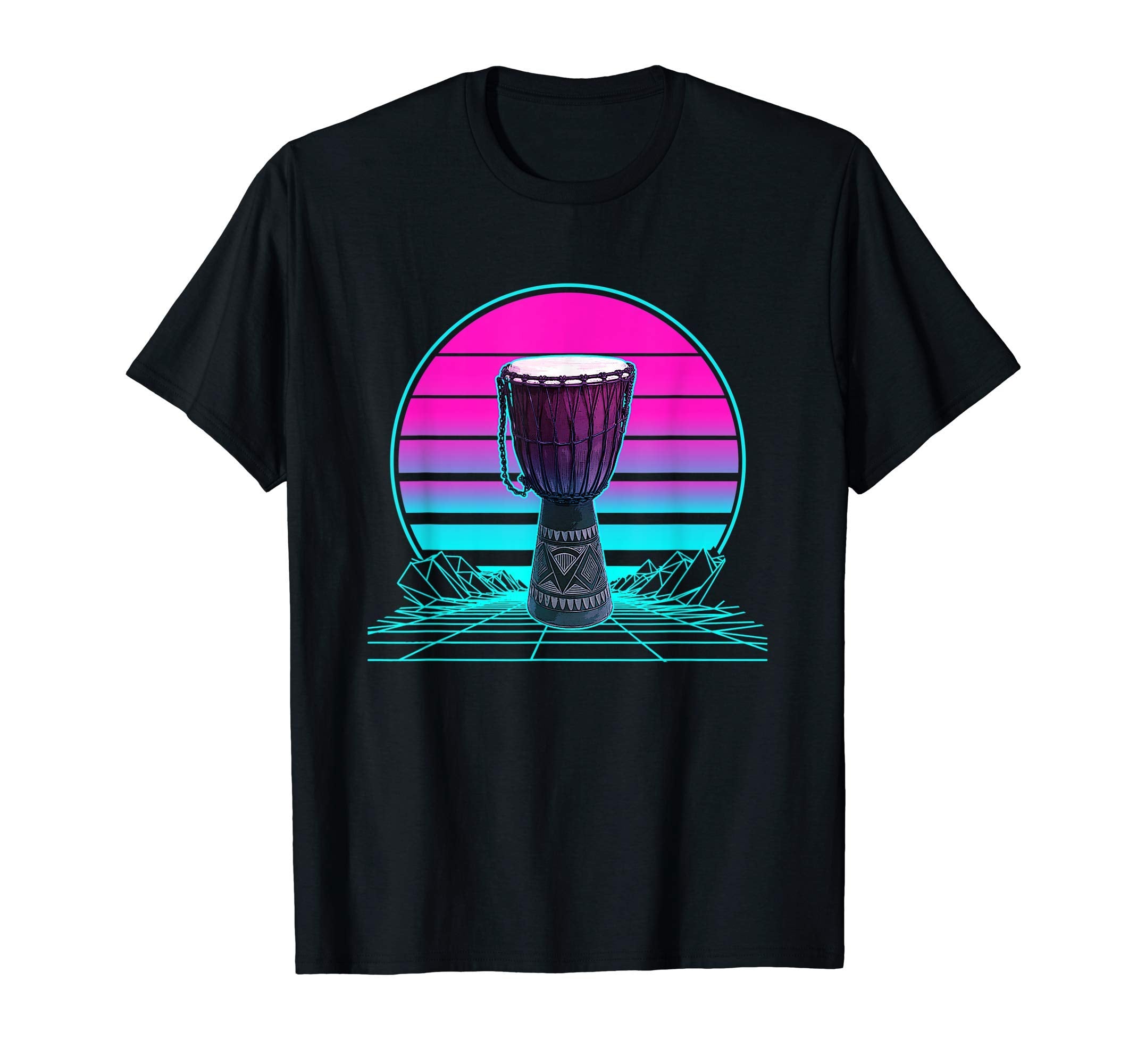 Sunset Djembe Drum T-Shirt - Minimalist Print for Adults - T-Shirt, Sweatshirt, Hoodie