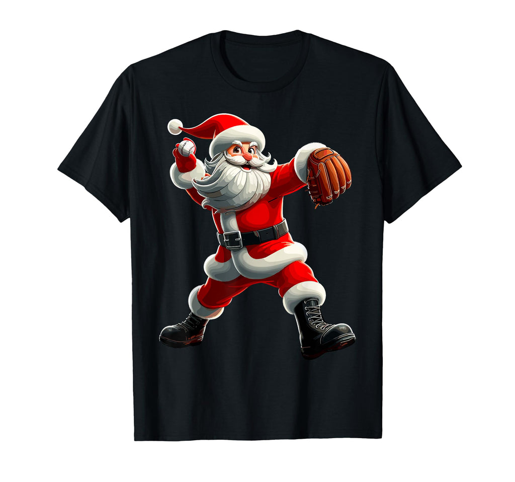 Funny Santa Baseball Pitcher T-Shirt - Fun Novelty Design Men Women - T-Shirt, Sweatshirt, Hoodie