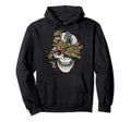 Edgy Skull And Flowers Goth Vaporwave Hoodie - Custom Art Print for Adults - T-Shirt, Sweatshirt, Hoodie