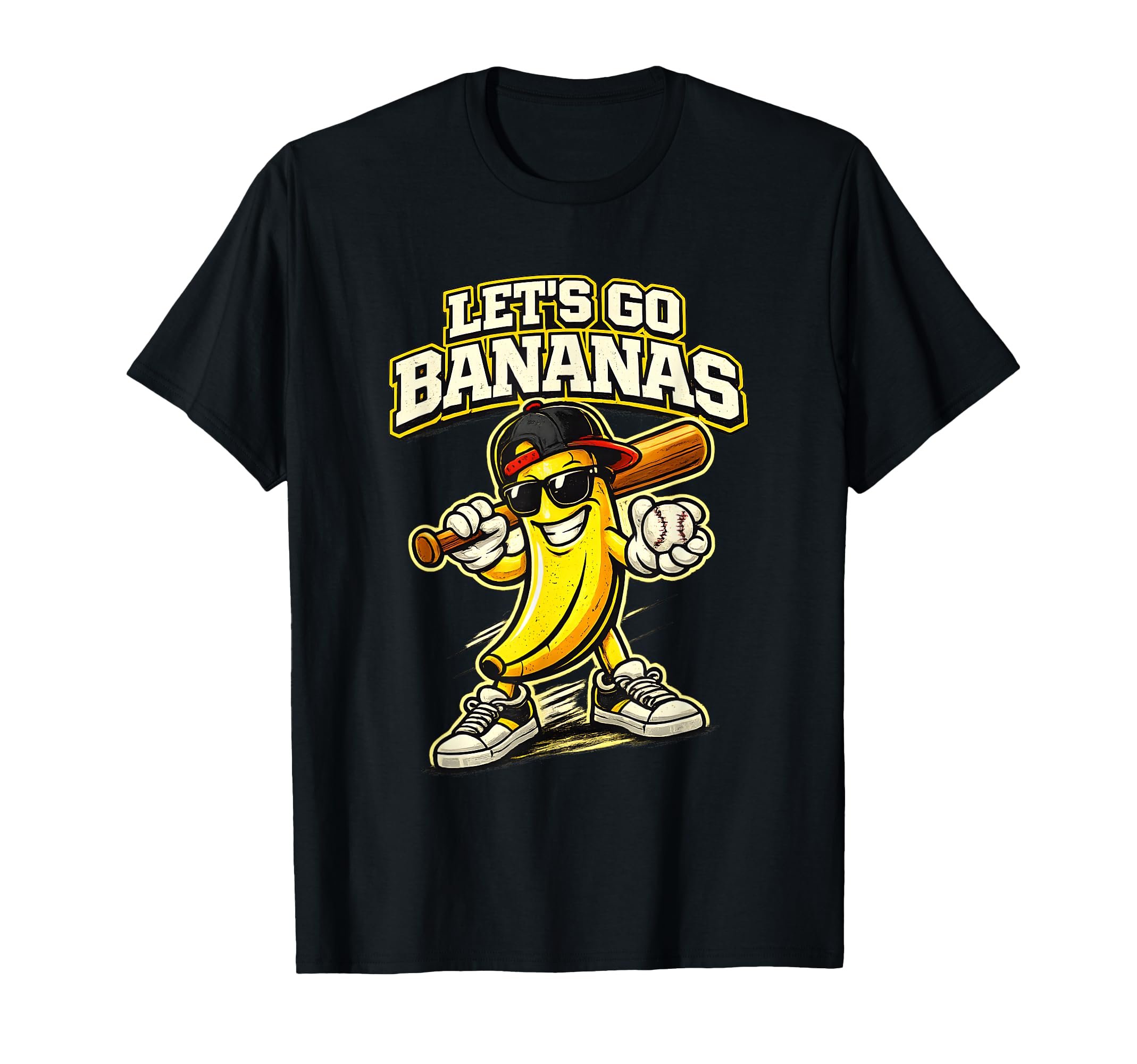 Lets Go Bananas Funny Baseball Banana T-Shirt - Trendy Graphic Unisex - T-Shirt, Sweatshirt, Hoodie
