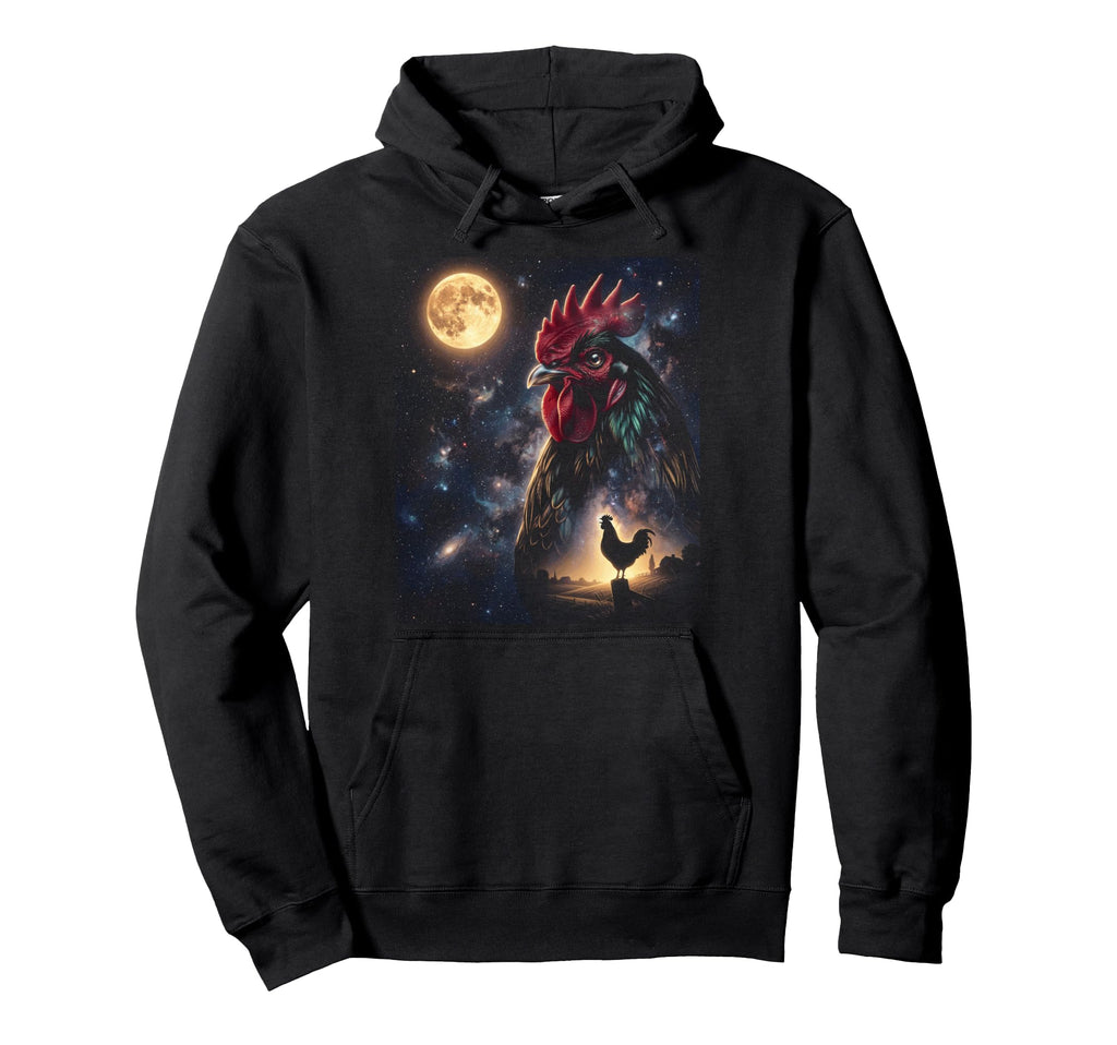 Chicken Art Celestial Moon Galaxy Poultry Hoodie - Custom Art Print Unisex - T-Shirt, Sweatshirt, Hoodie