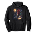 Chicken Art Celestial Moon Galaxy Poultry Hoodie - Custom Art Print Unisex - T-Shirt, Sweatshirt, Hoodie