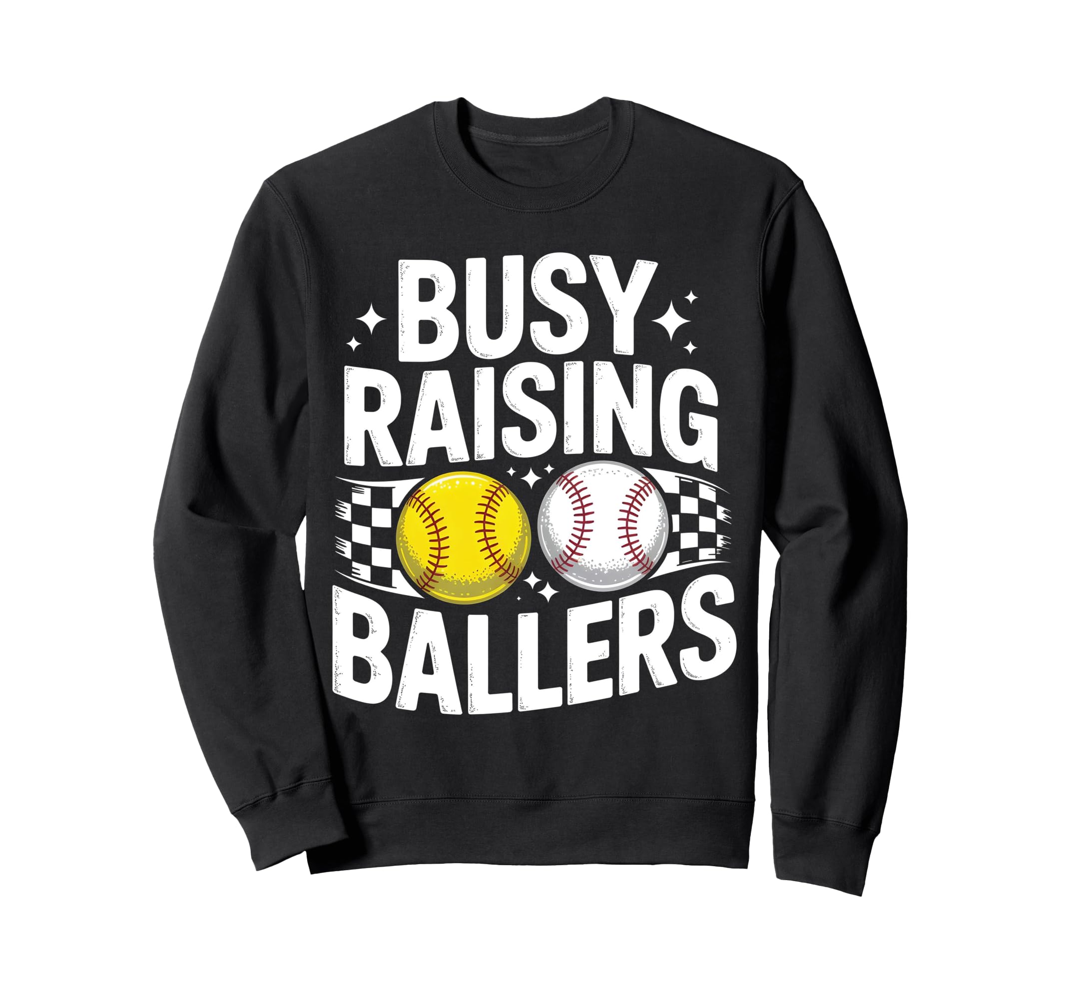 Busy Raising Ballers Moms Baseball Sweatshirt - Trendy Graphic Unisex - T-Shirt, Sweatshirt, Hoodie