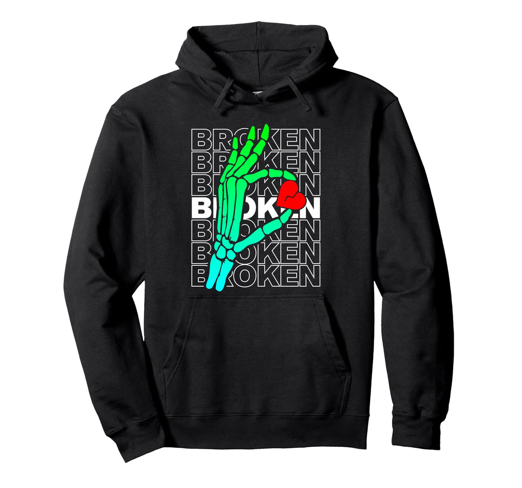 Broken Heart Aesthetic Edgy Hoodie - Casual Everyday Wear Men Women - T-Shirt, Sweatshirt, Hoodie