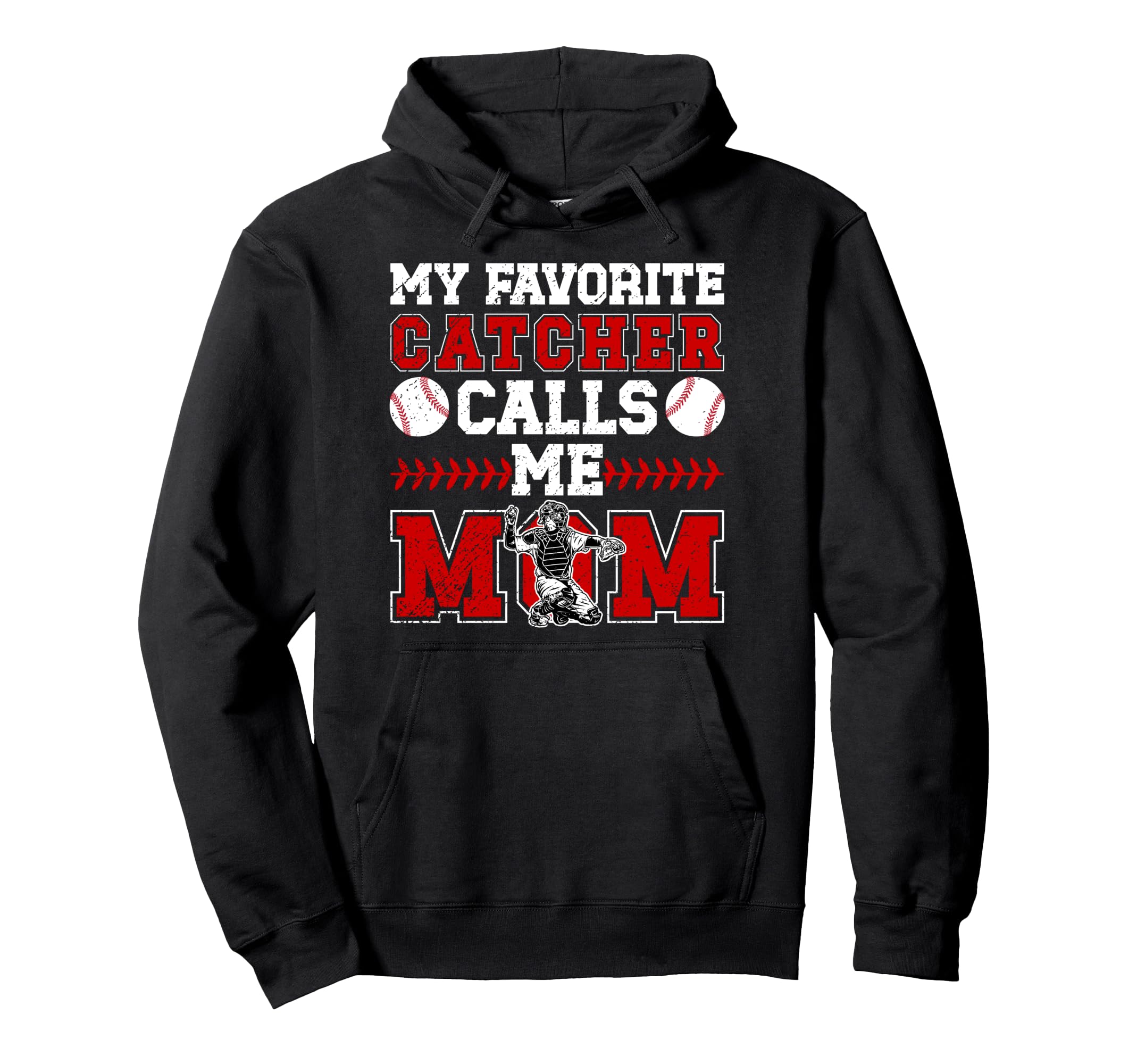 My Favorite Baseball Catcher Mom Hoodie - Minimalist Print for Adults - T-Shirt, Sweatshirt, Hoodie