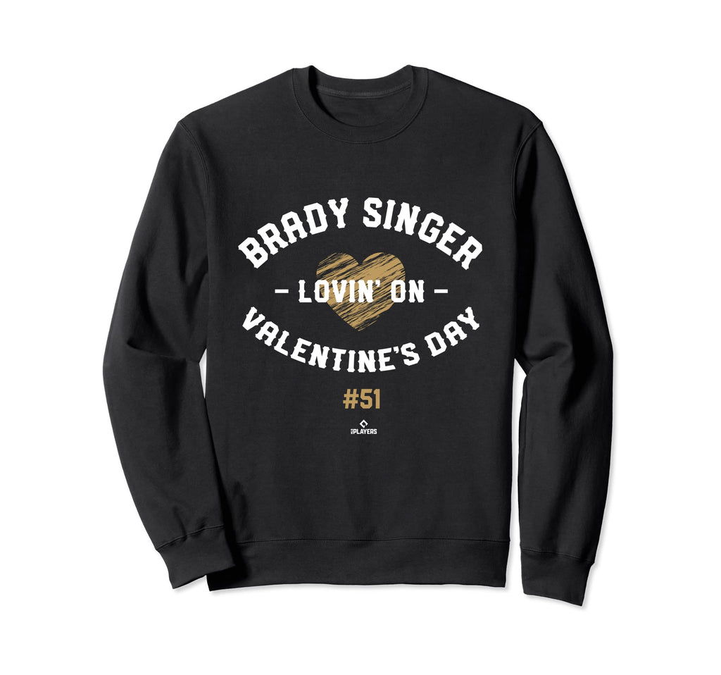 Brady Singer Lovin Valentines Day Sweatshirt - Minimalist Print for Adults - T-Shirt, Sweatshirt, Hoodie