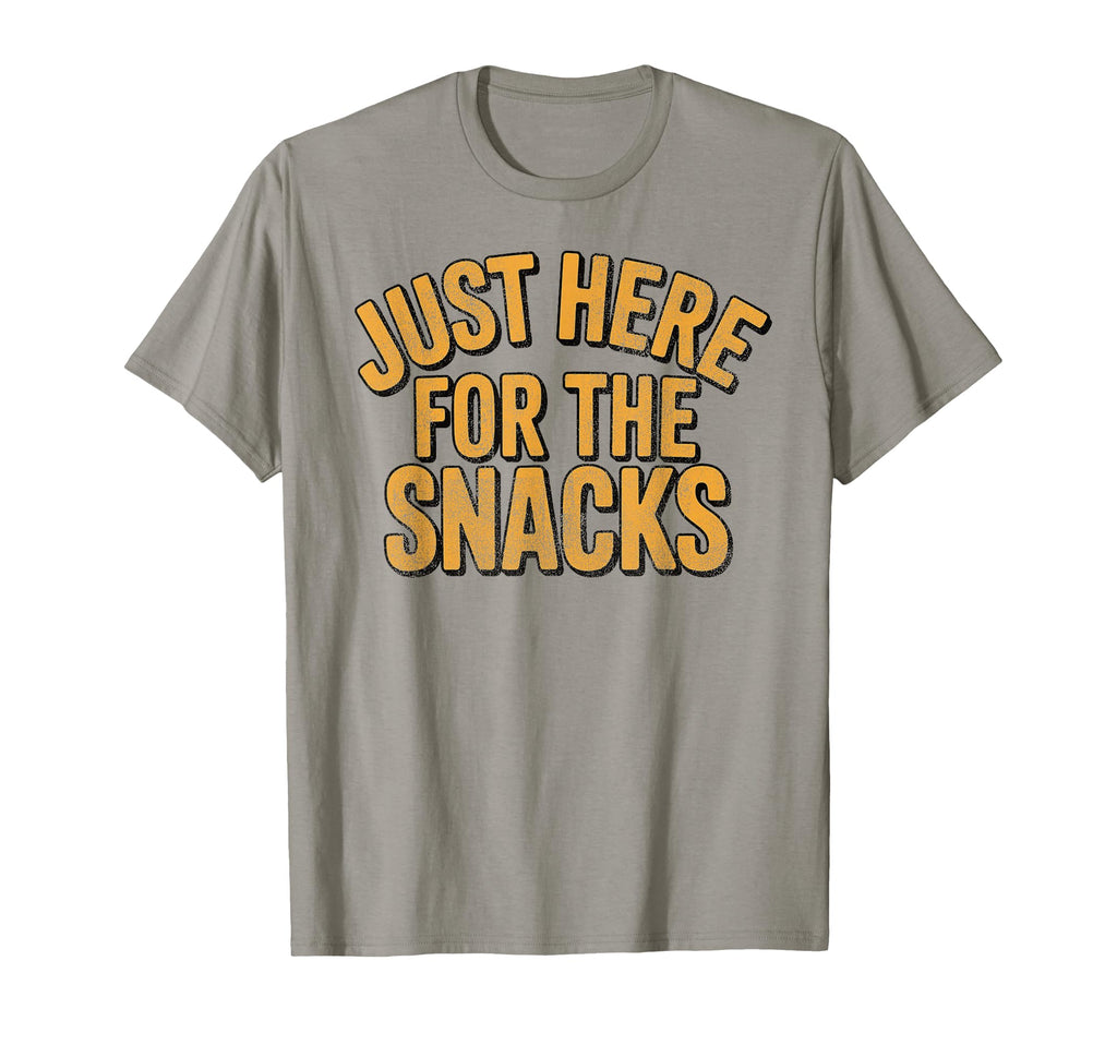 Just Here Snacks Distressed Funny T-Shirt - Fun Novelty Design Men Women - T-Shirt, Sweatshirt, Hoodie