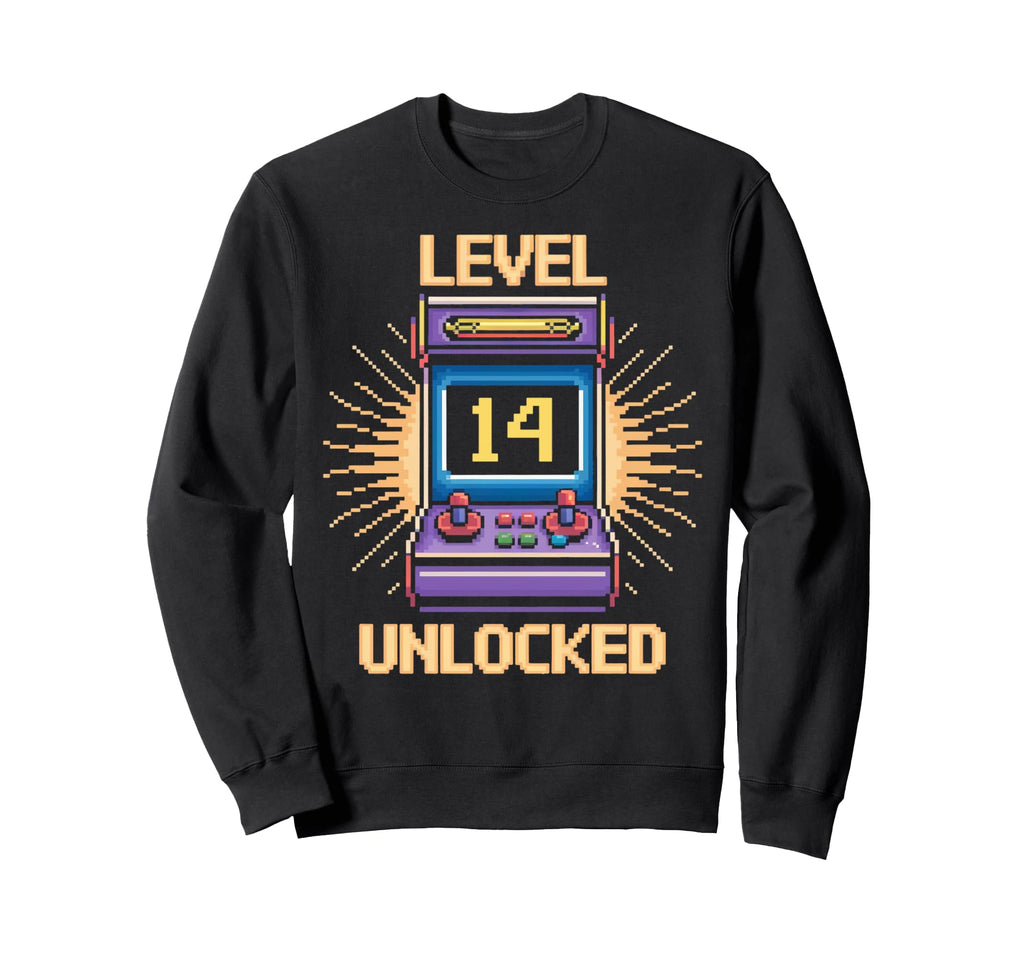 Level 14 Unlock Birthday Gamer 14 Sweatshirt - Streetwear Style for Adults - T-Shirt, Sweatshirt, Hoodie