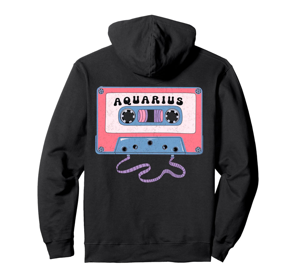 Aquarius Cassette Tape Art Lovers Hoodie - Custom Art Print for Adults - T-Shirt, Sweatshirt, Hoodie