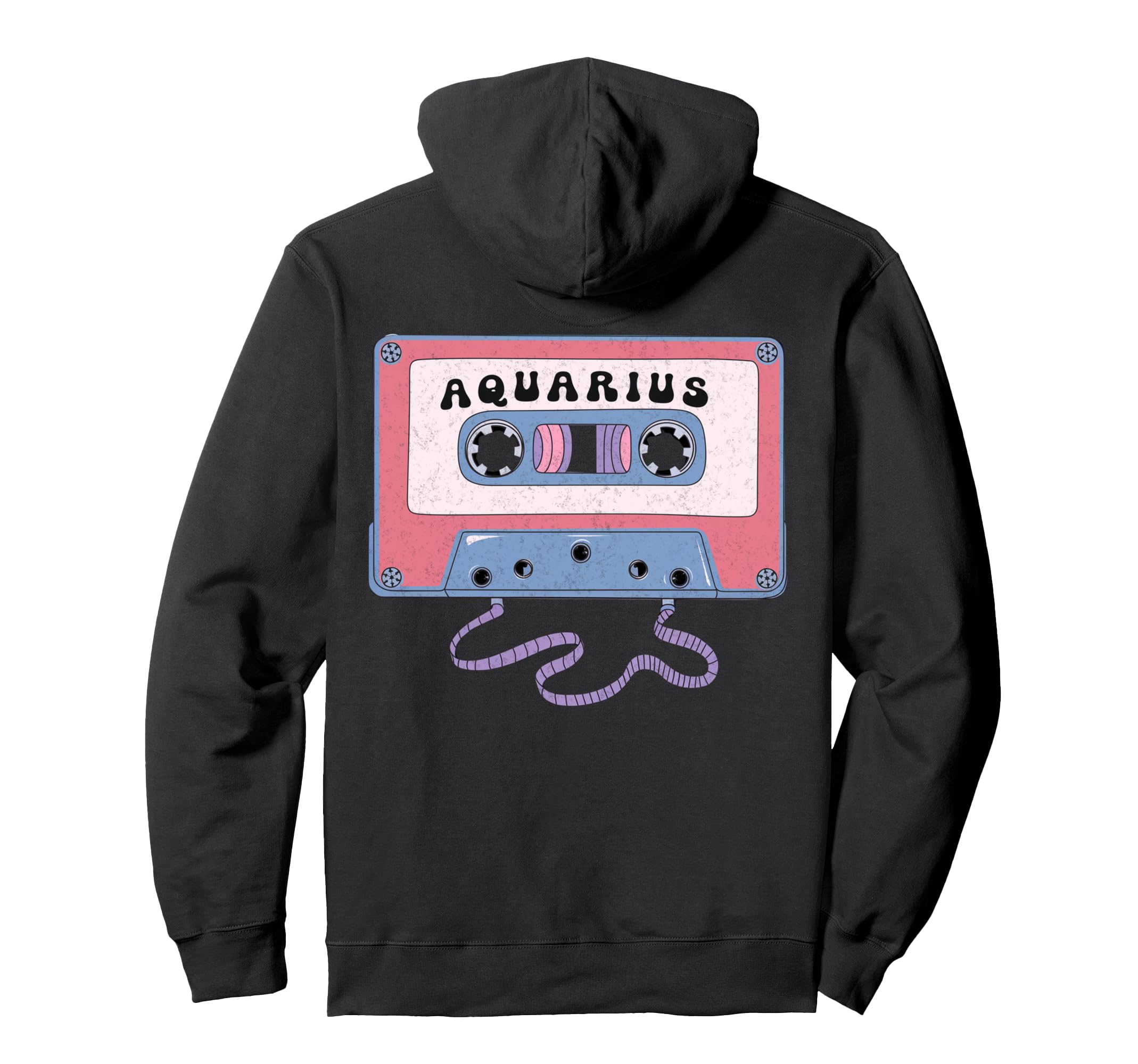 Aquarius Cassette Tape Art Lovers Hoodie - Custom Art Print for Adults - T-Shirt, Sweatshirt, Hoodie