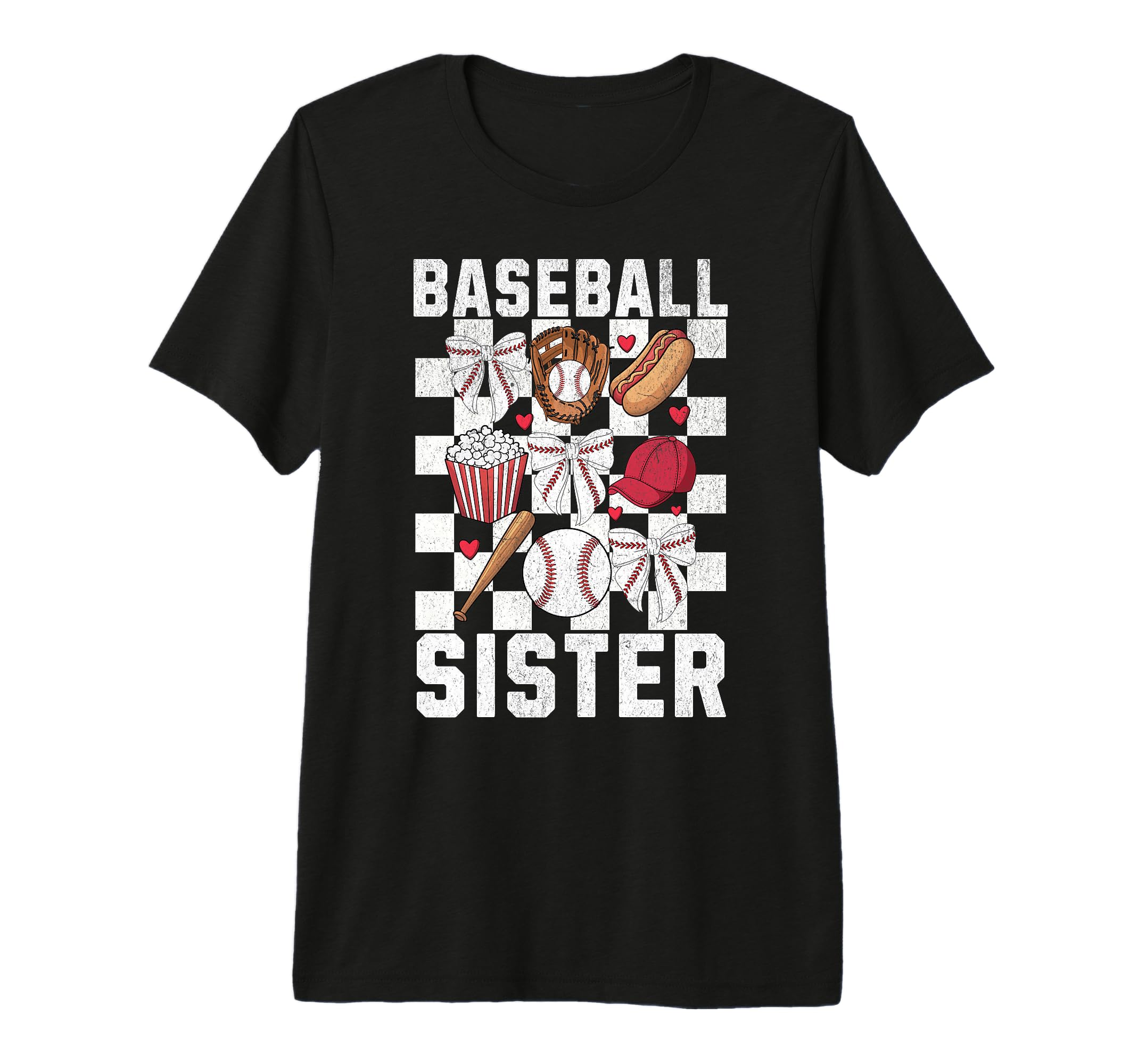 Baseball Sister Sis Coquette Bow T-Shirt - Custom Art Print Men Women - T-Shirt, Sweatshirt, Hoodie