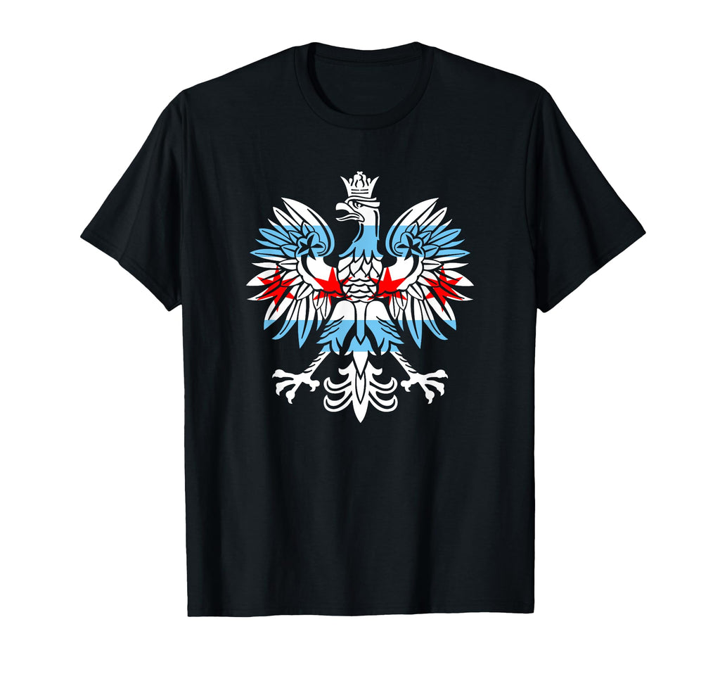 Chicago Polish Flag Distressed T-Shirt - Trendy Graphic for Adults - T-Shirt, Sweatshirt, Hoodie
