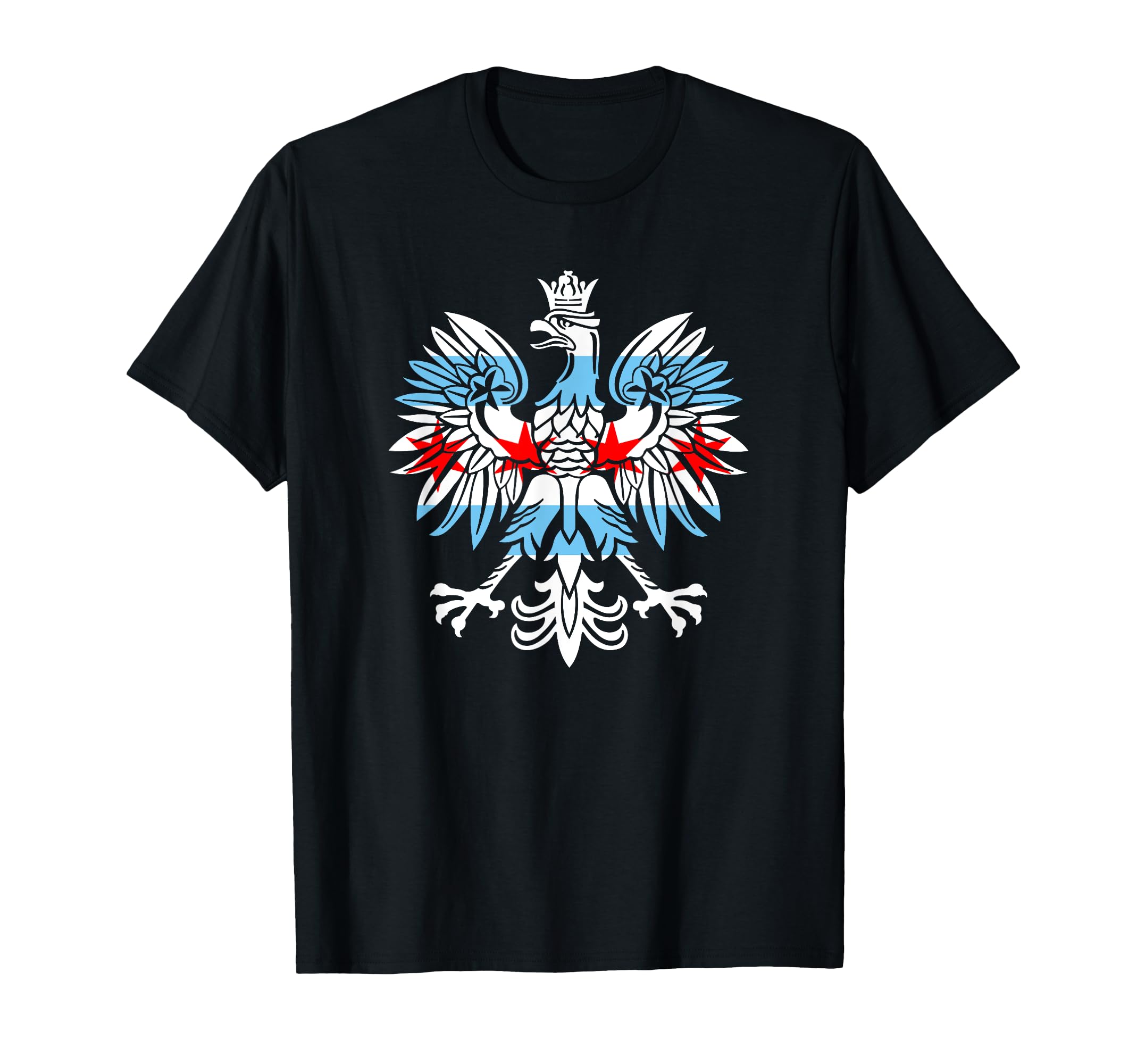Chicago Polish Flag Distressed T-Shirt - Trendy Graphic for Adults - T-Shirt, Sweatshirt, Hoodie