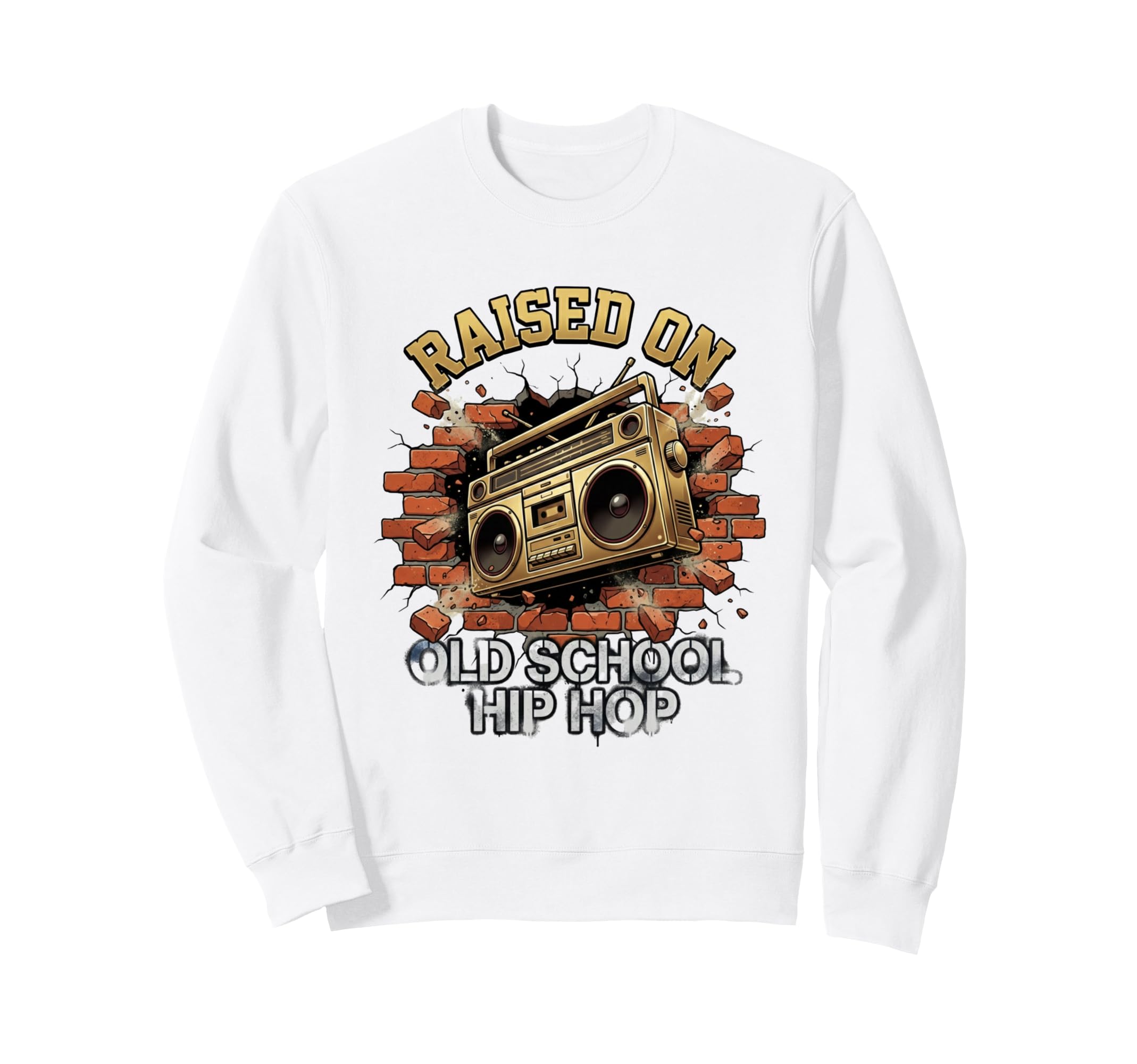 Raised Old School Hip Hop Cassette Sweatshirt - Unique Graphic Unisex - T-Shirt, Sweatshirt, Hoodie
