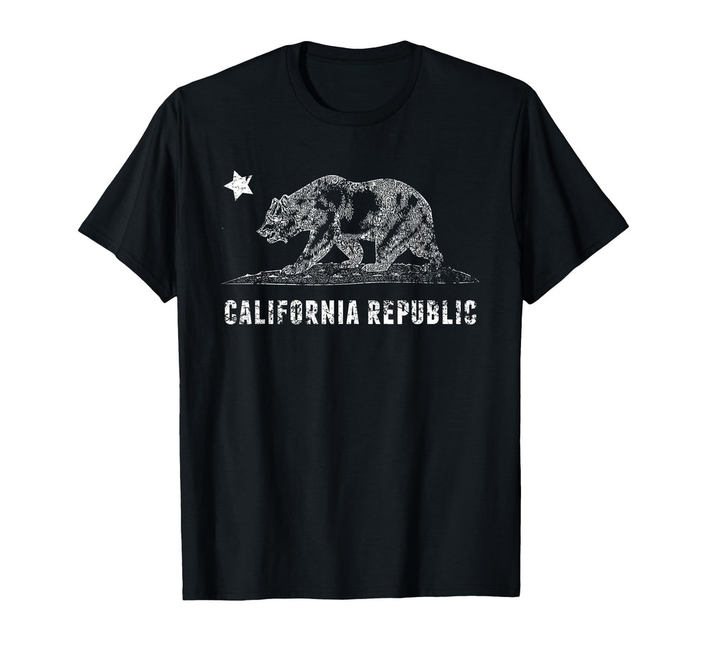 Ca Republic Bear Star Distressed T-Shirt - Unique Graphic Unisex - T-Shirt, Sweatshirt, Hoodie