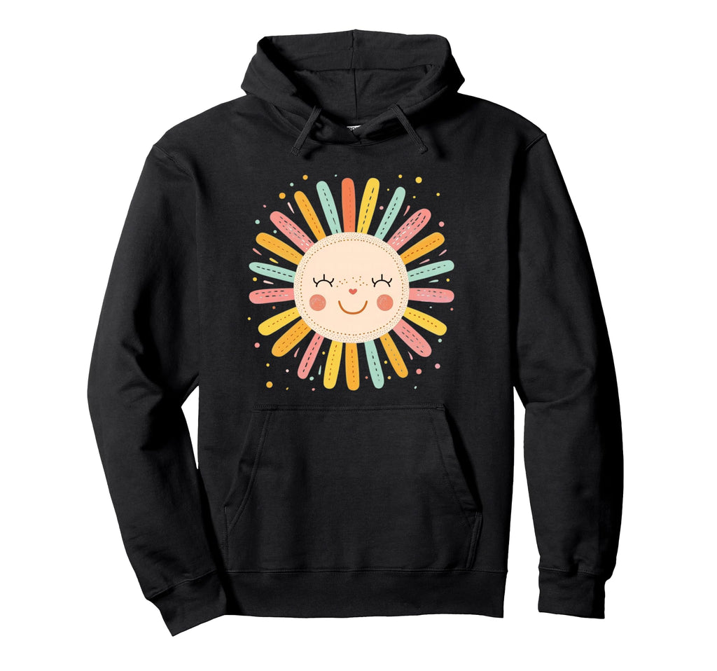 Sun 70S Rainbow Art Boho Boho Sun Hoodie - Graphic Print Unisex - T-Shirt, Sweatshirt, Hoodie