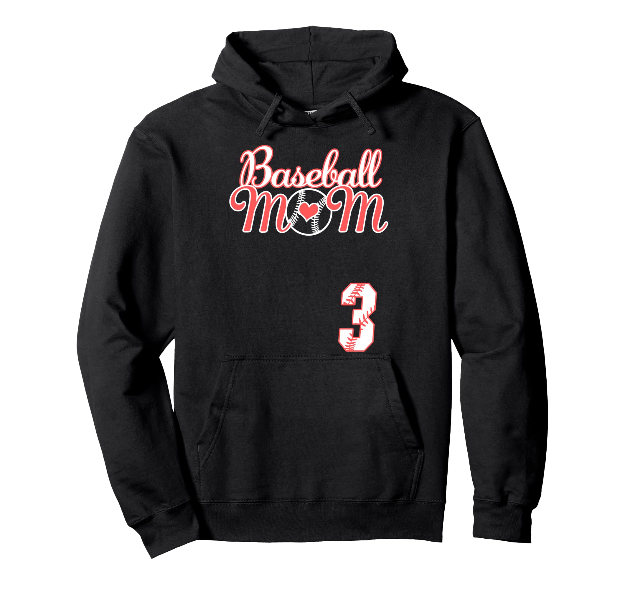 Baseball Mom Mothers Day 3 Baseball Hoodie - Graphic Print for Adults - T-Shirt, Sweatshirt, Hoodie