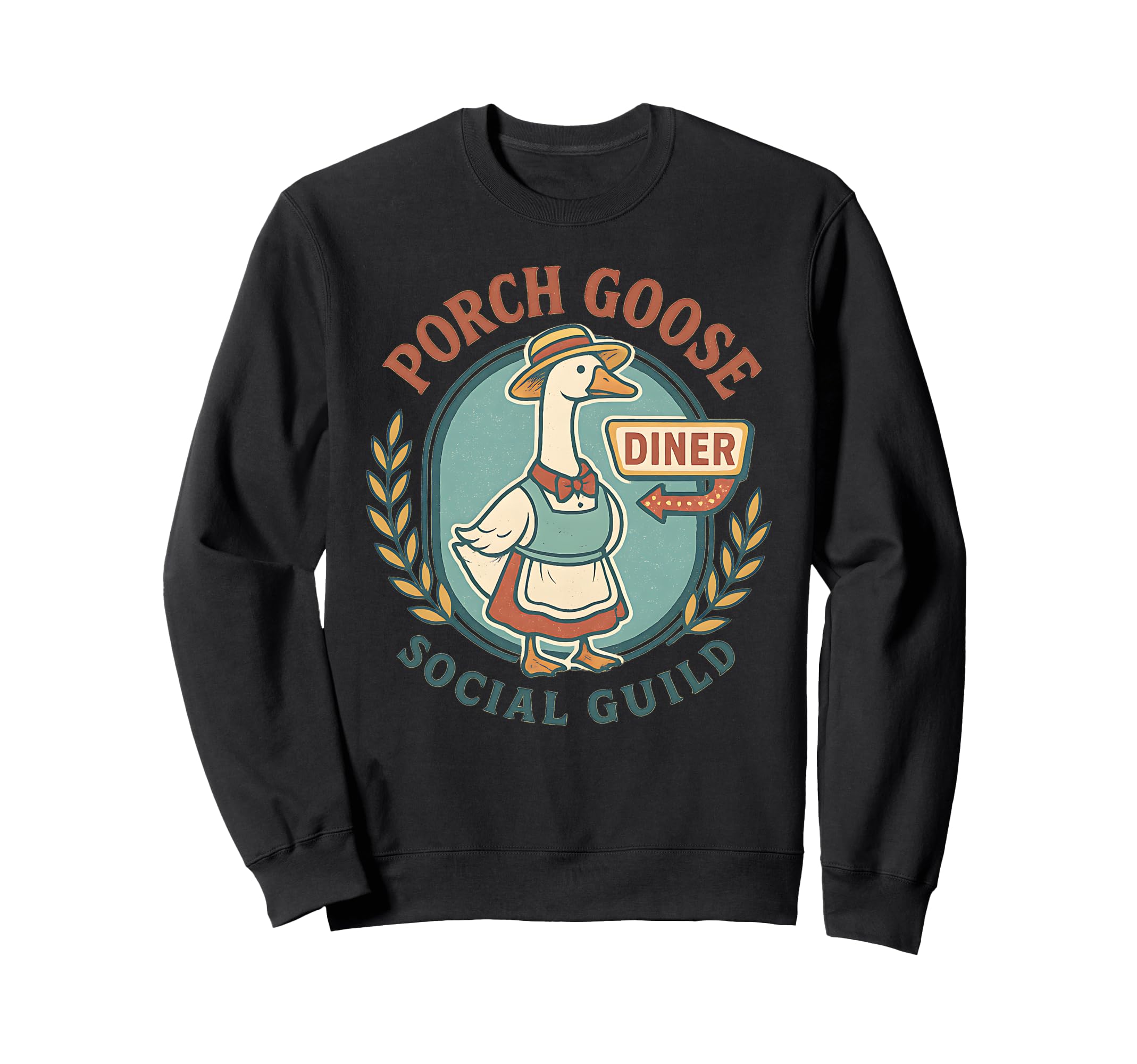 Porch Goose Social Guild Diner Sweatshirt - Unique Graphic Men Women - T-Shirt, Sweatshirt, Hoodie