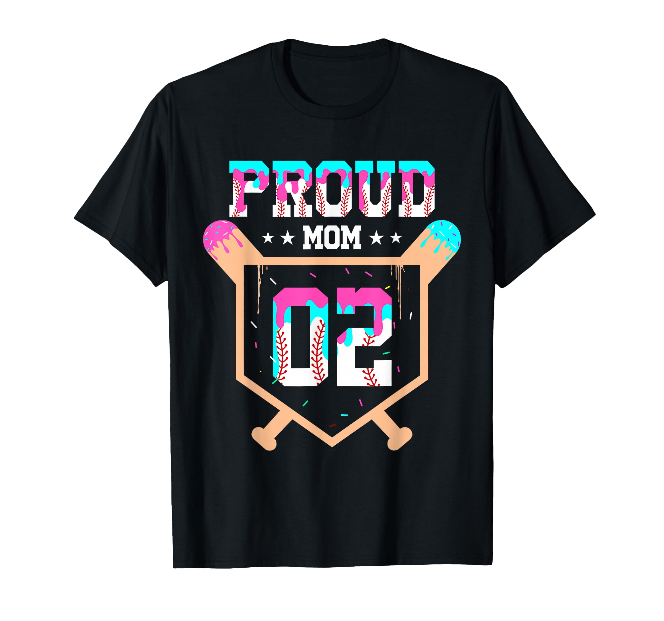 Proud Mom Baseball Player Number 2 Ice T-Shirt - Trendy Graphic Unisex - T-Shirt, Sweatshirt, Hoodie