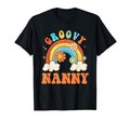 Groovy Nanny Flower Rainbow T-Shirt - Casual Everyday Wear Men Women - T-Shirt, Sweatshirt, Hoodie