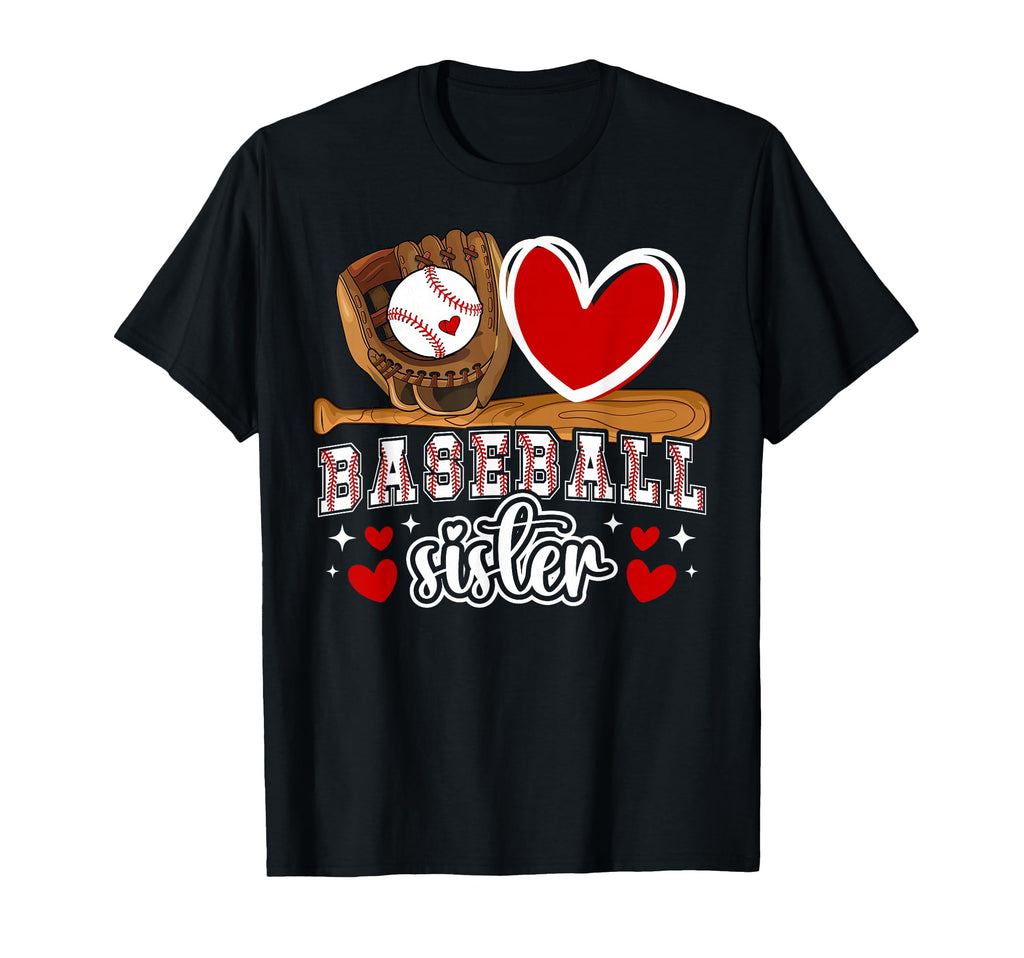 Baseball Sister Heart Sister T-Shirt - Aesthetic Graphic for Adults - T-Shirt, Sweatshirt, Hoodie