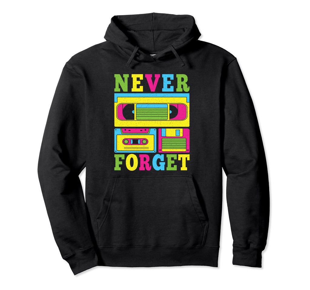 Never Forget 80S 90S Cassette Tape Hoodie - Minimalist Print for Adults - T-Shirt, Sweatshirt, Hoodie